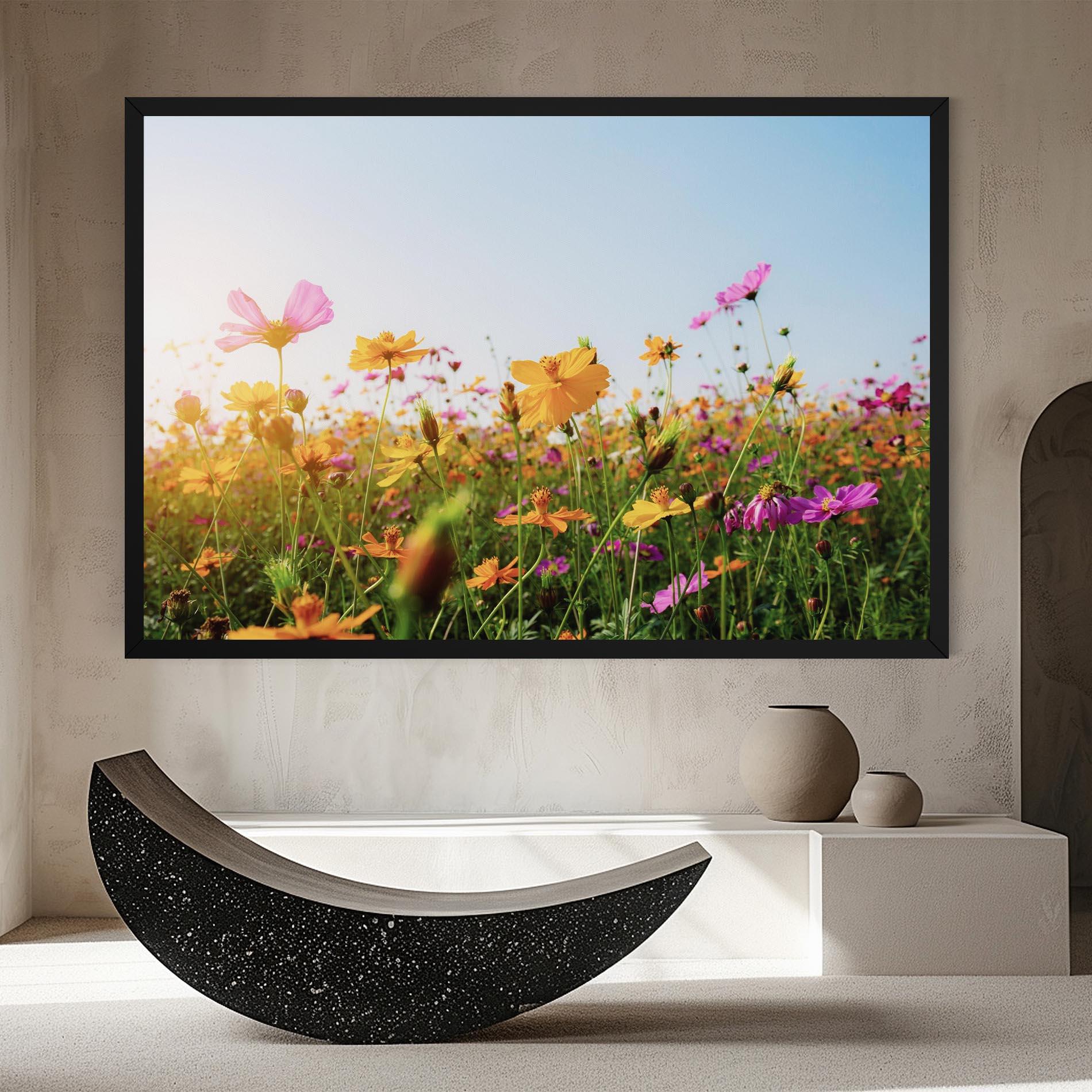 Vászonkép Cosmos Field Sunset mockup 8