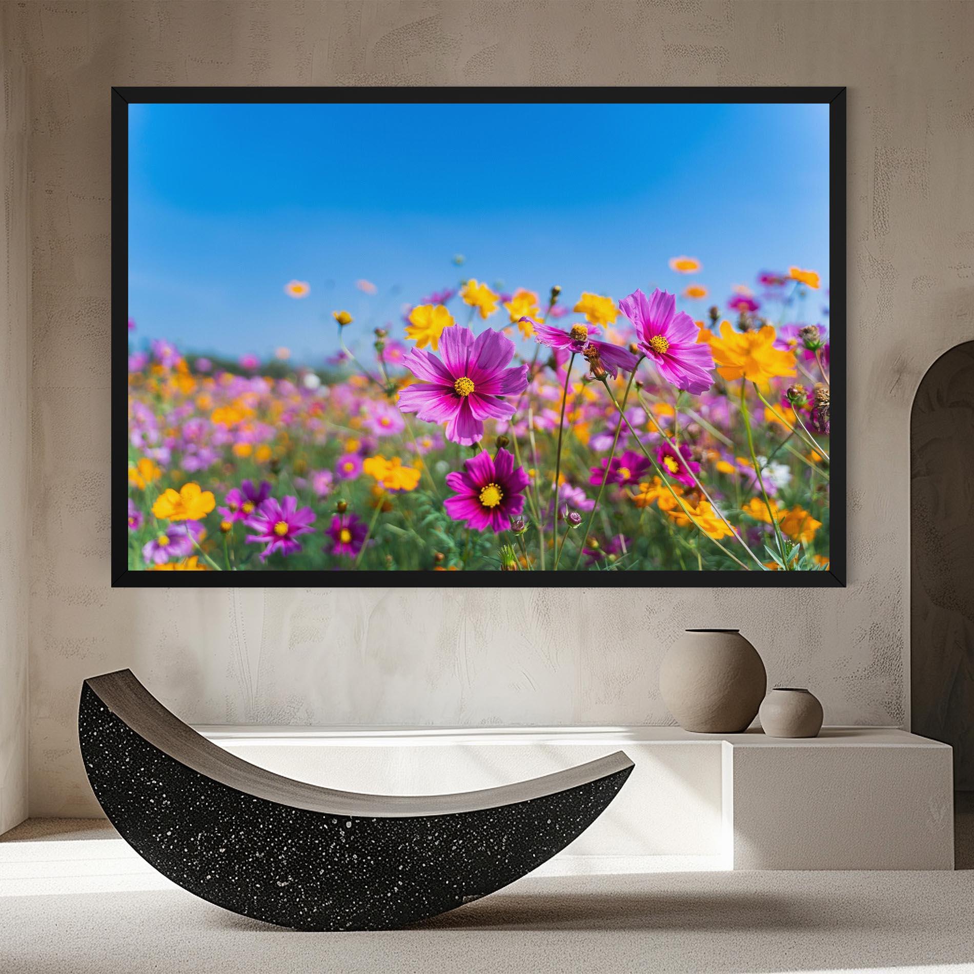 Vászonkép Cosmos Flowers Grassland mockup 8