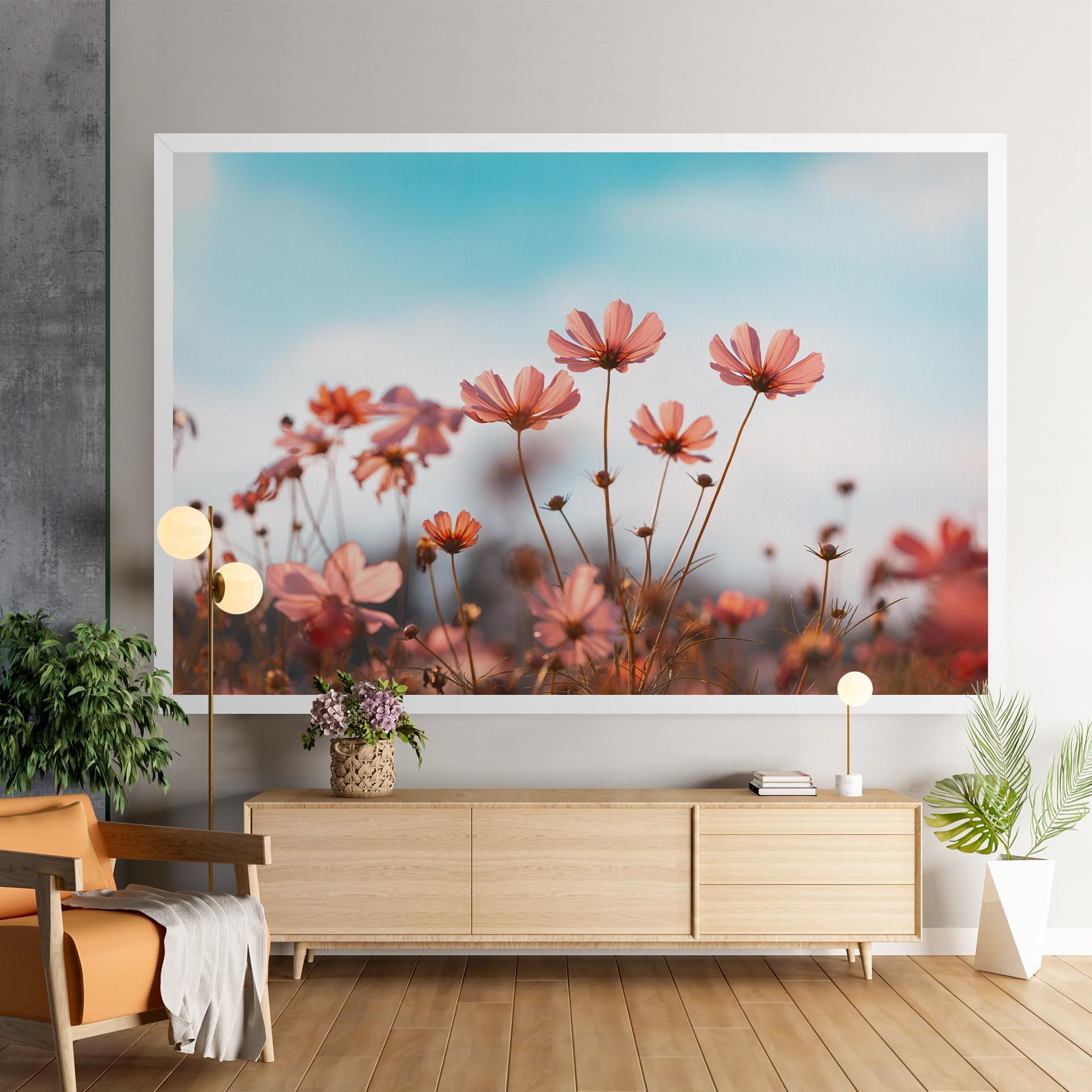 Vászonkép Cosmos Flowers Beautiful mockup 9