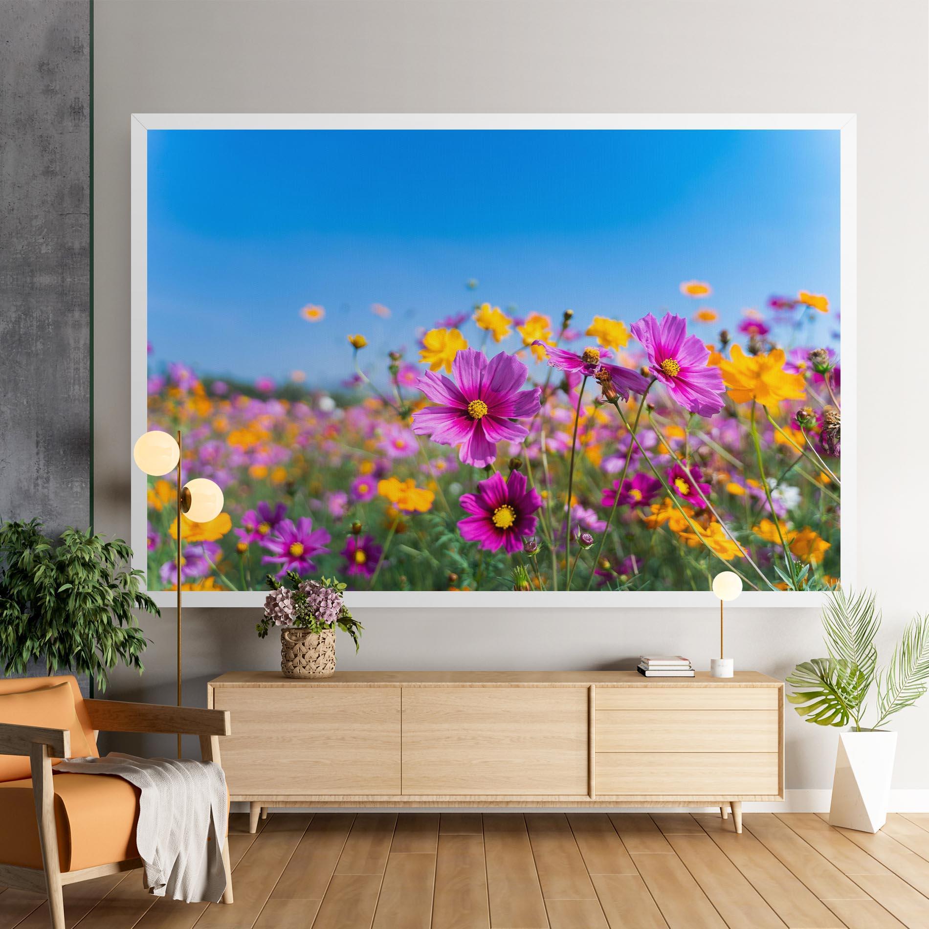Vászonkép Cosmos Flowers Grassland mockup 9