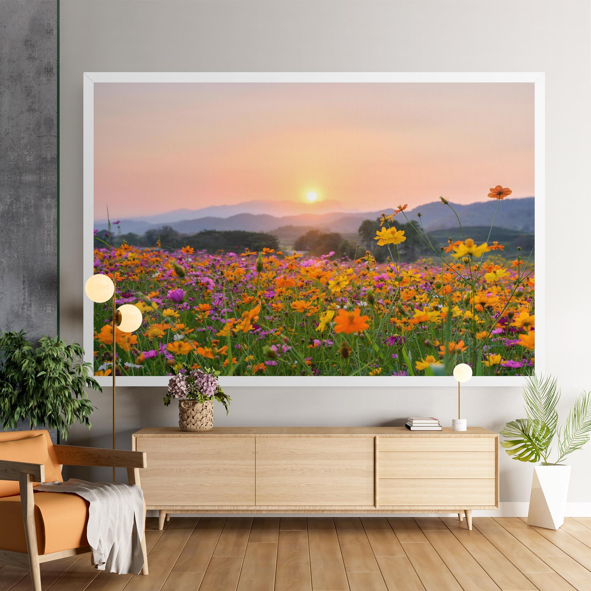 Vászonkép Sunset Mountain Flowerf mockup 9