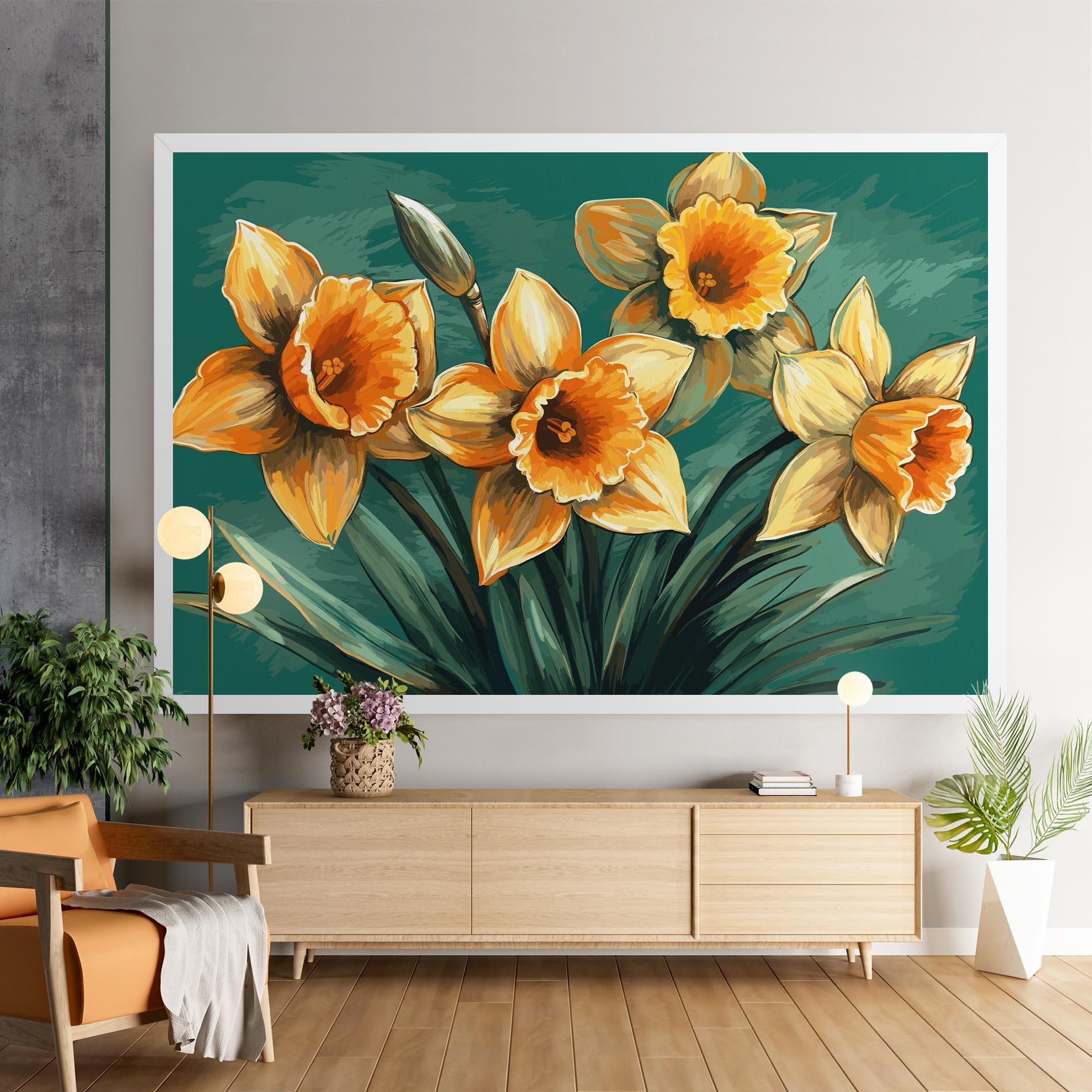 Vászonkép Yellow Wild Flower mockup 9
