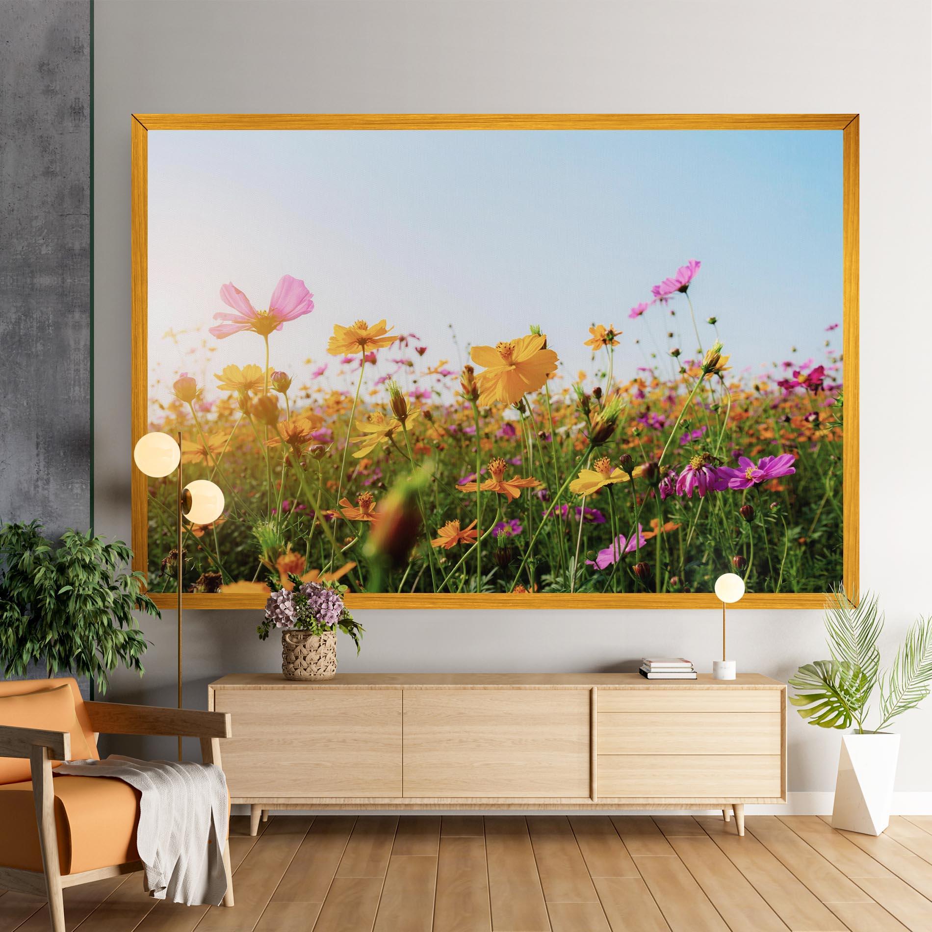Vászonkép Cosmos Field Sunset mockup 9