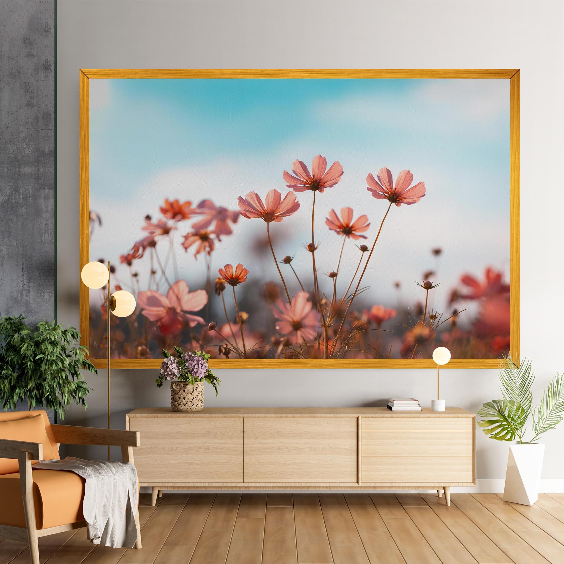 Vászonkép Cosmos Flowers Beautiful mockup 9