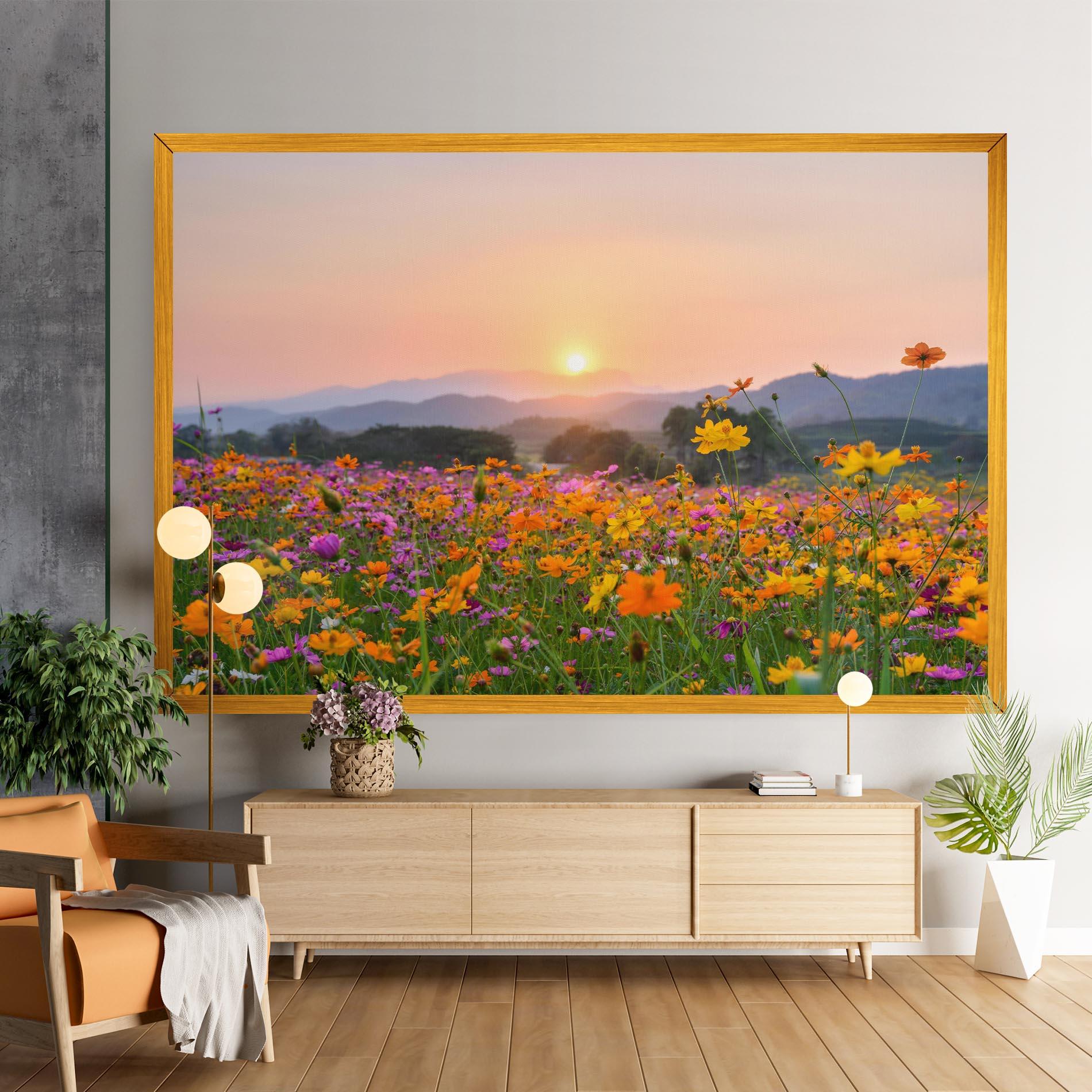 Vászonkép Sunset Mountain Flowerf mockup 9