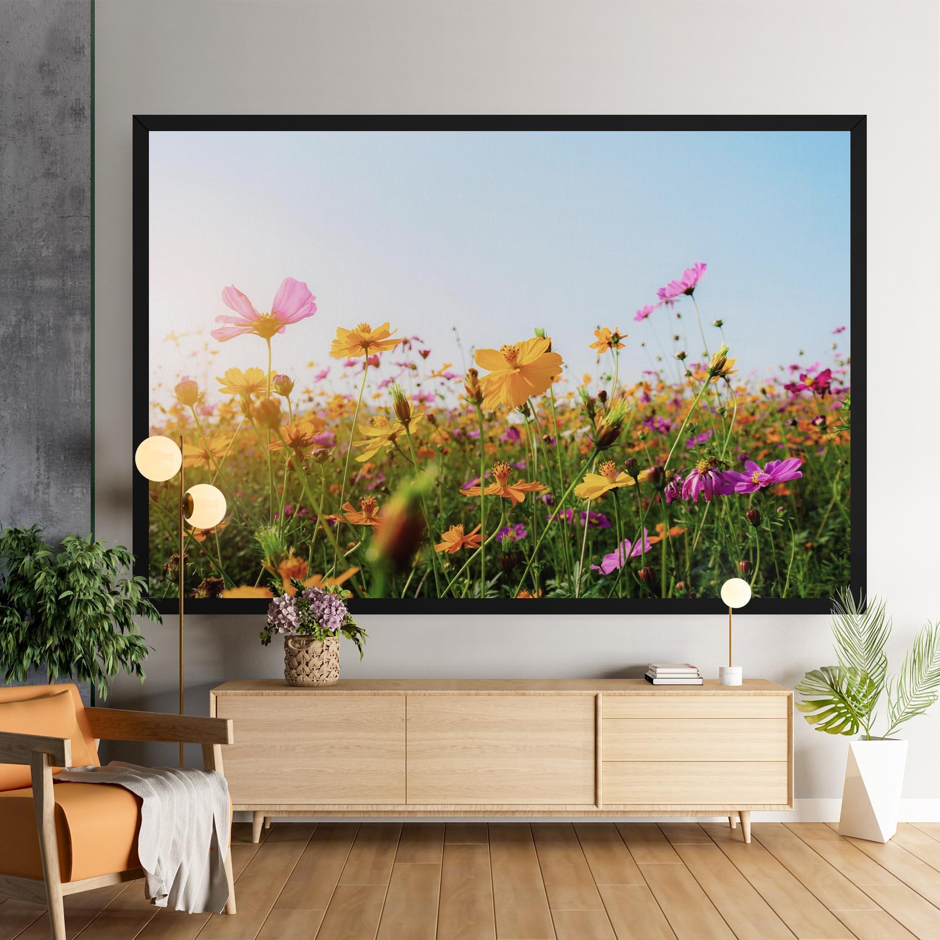 Vászonkép Cosmos Field Sunset mockup 9