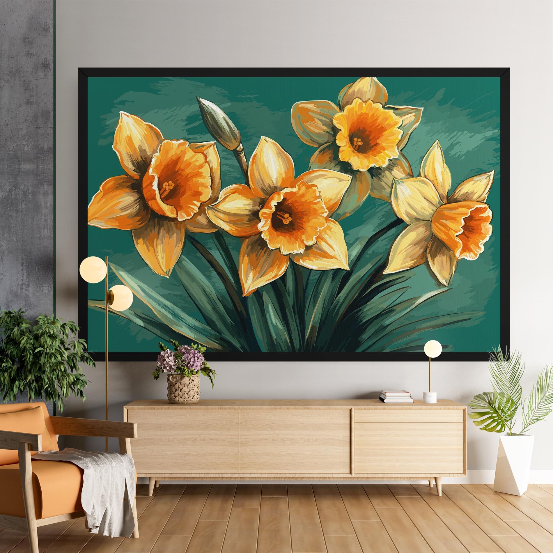 Vászonkép Yellow Wild Flower mockup 9