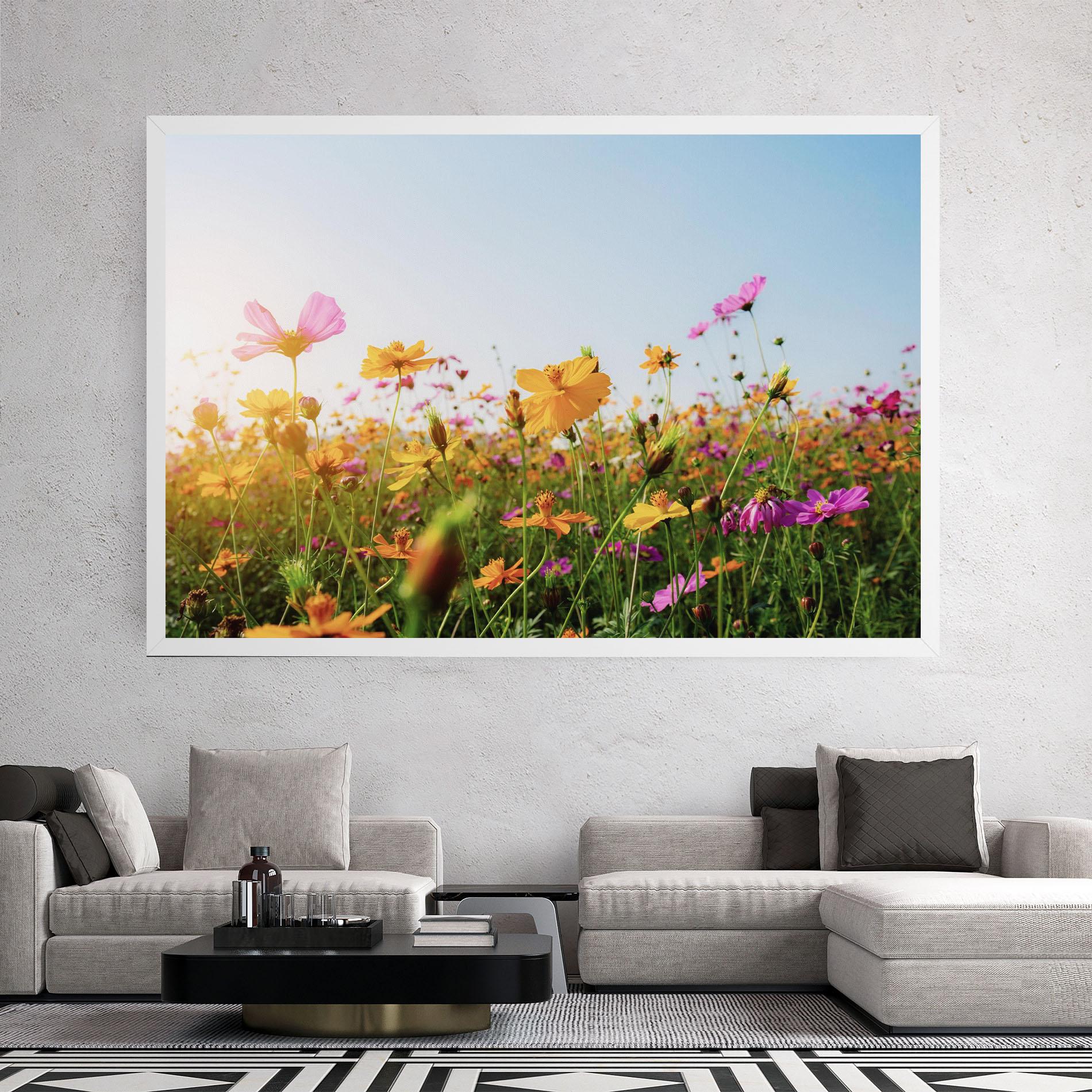 Vászonkép Cosmos Field Sunset mockup 2