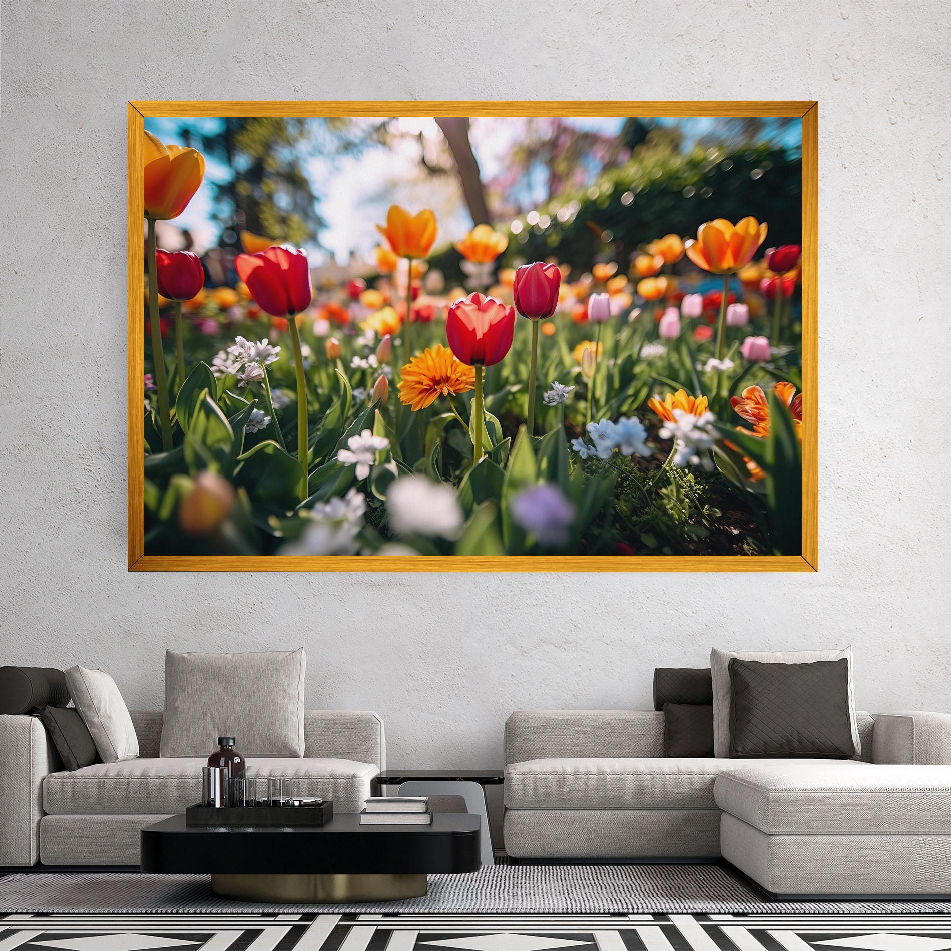 Vászonkép Garden Tulips Mix mockup 2
