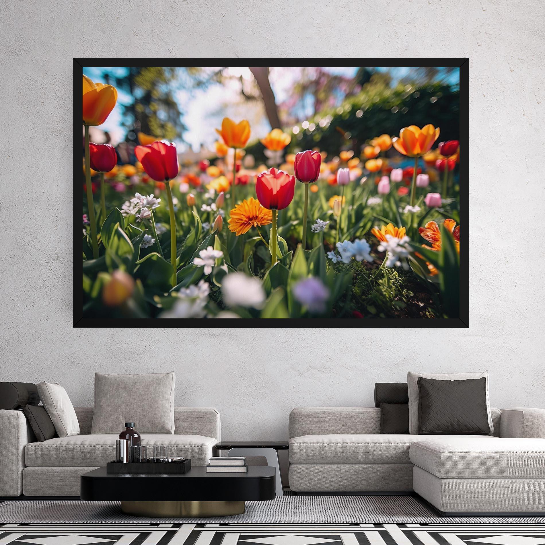 Vászonkép Garden Tulips Mix mockup 2