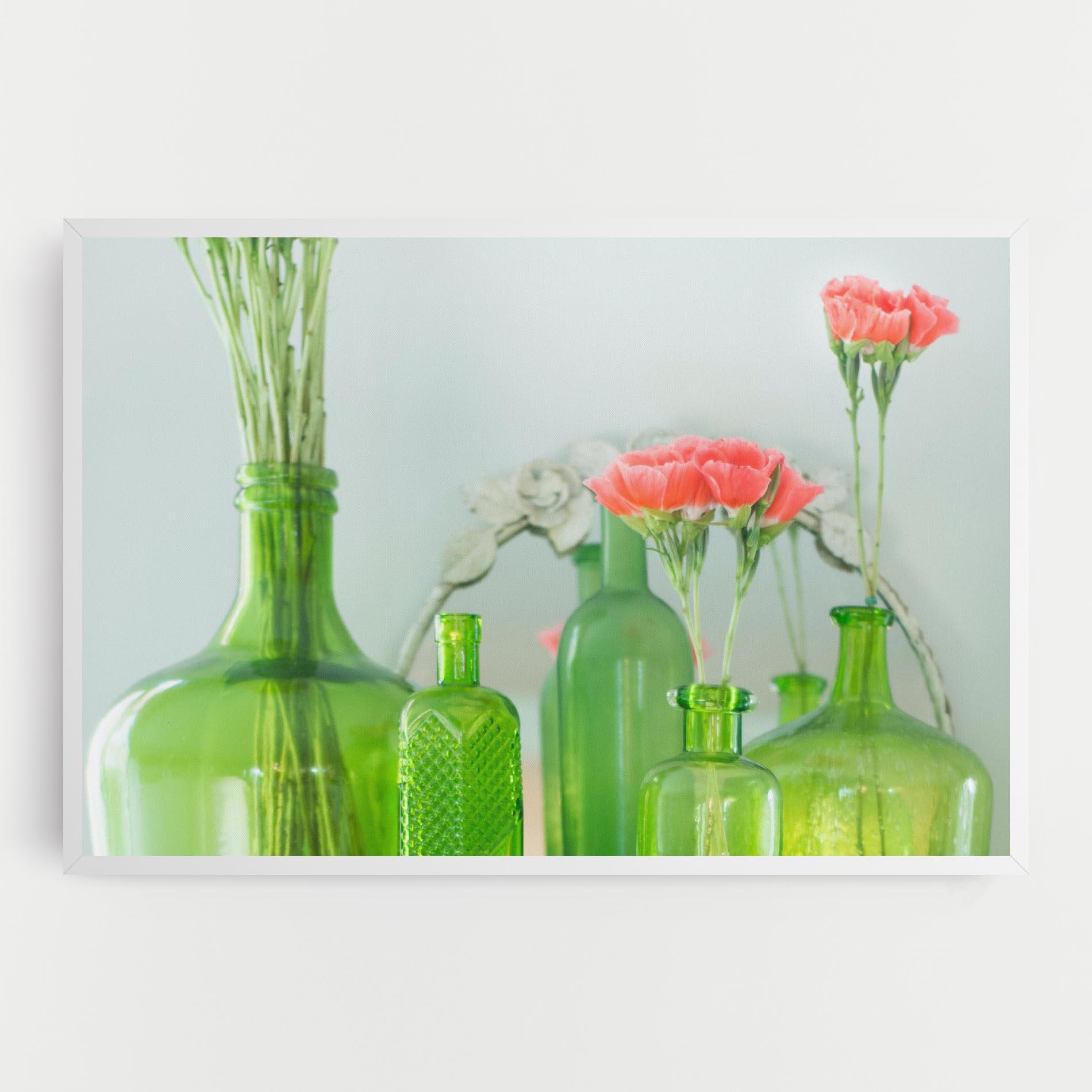 Vászonkép Green Vase Flowers mockup 0