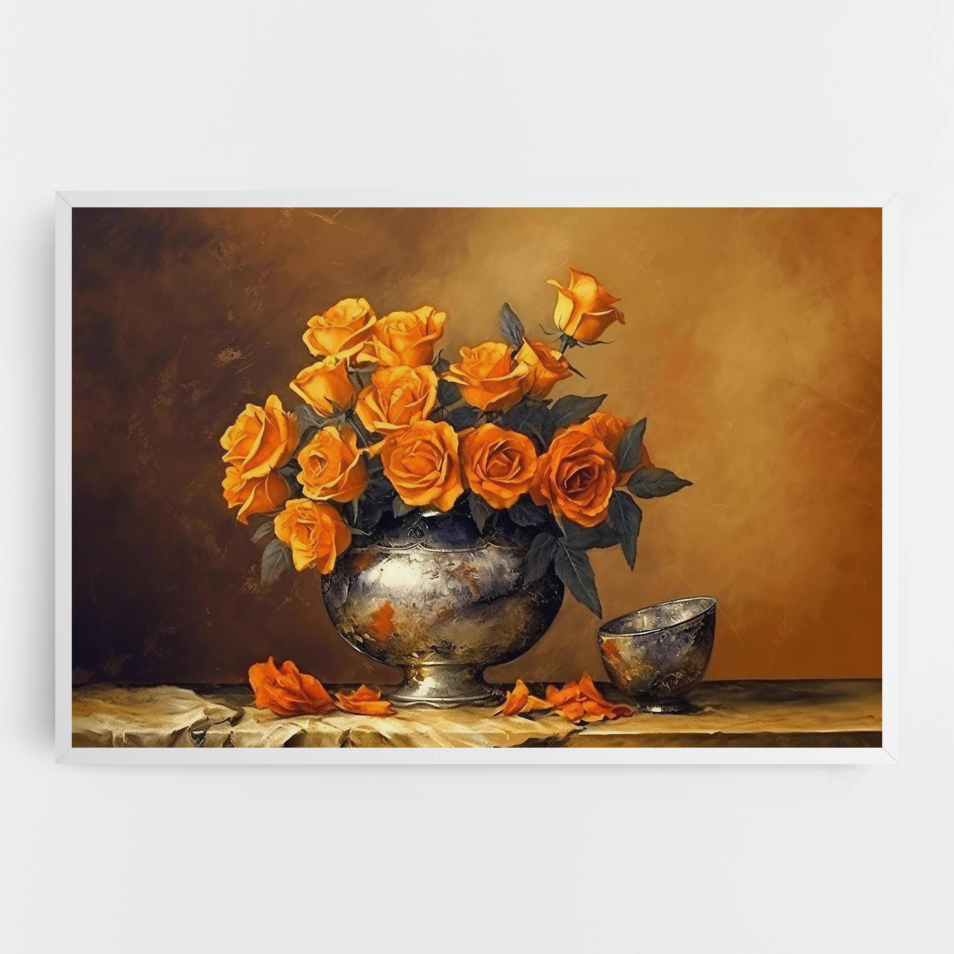 Vászonkép Orange Rose Vase mockup 0