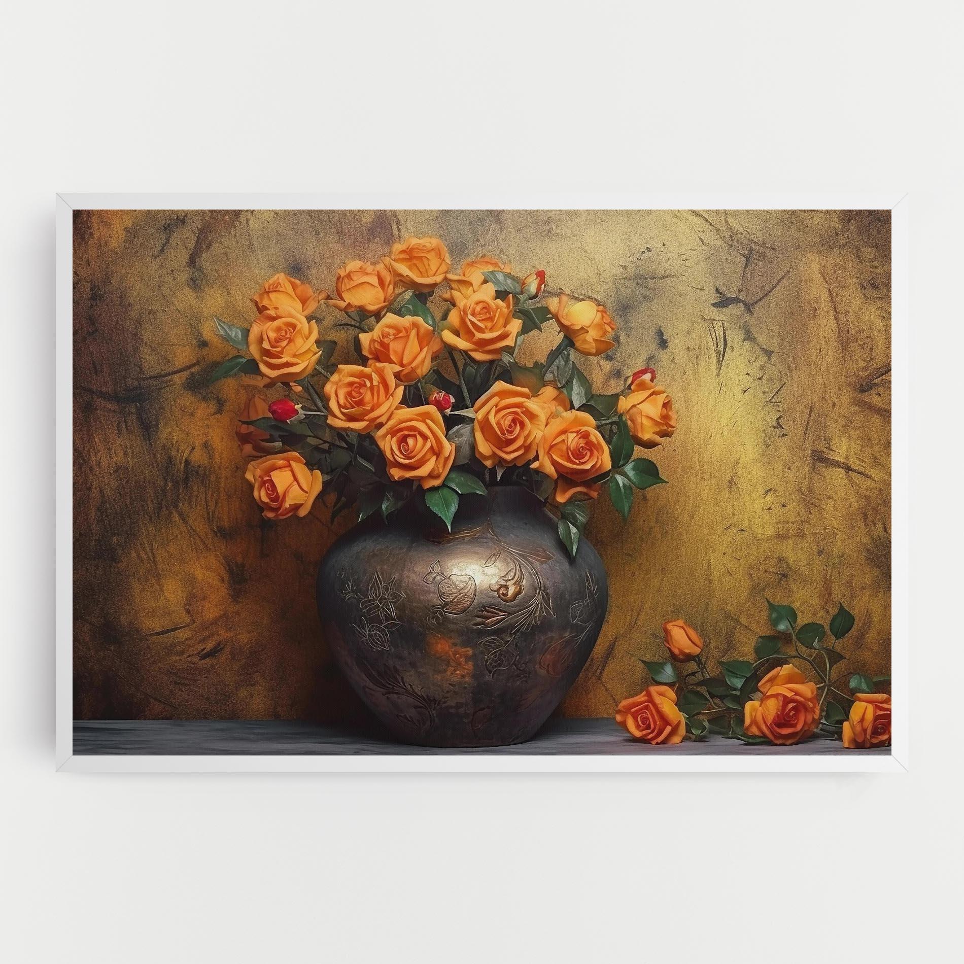 Vászonkép Orange Vintage Vase mockup 0