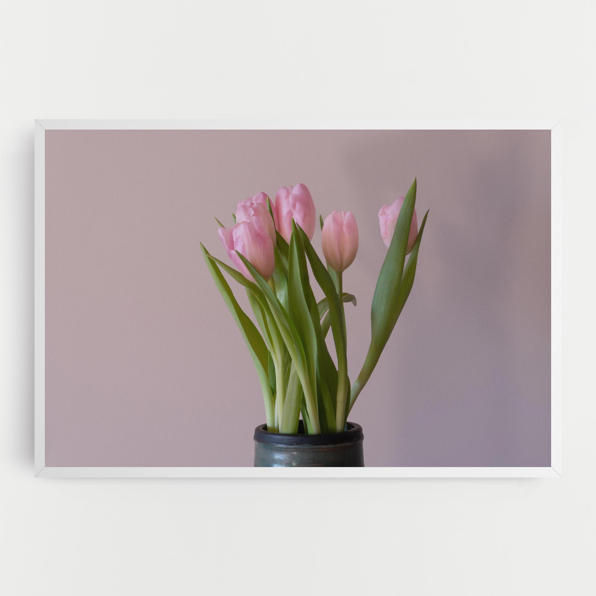 Vászonkép Pink Tulips Vase mockup 0