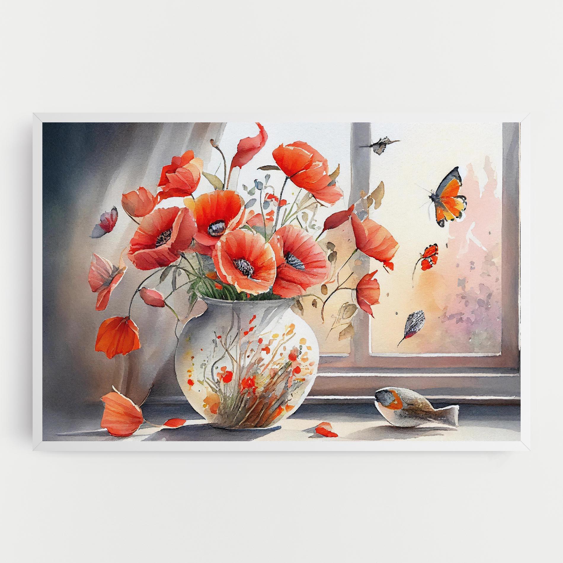Vászonkép Poppies Vase mockup 0