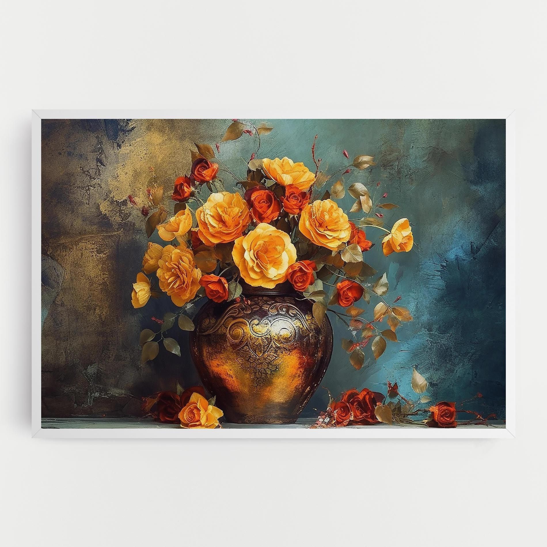 Red Orange Flower Vase mockup 0