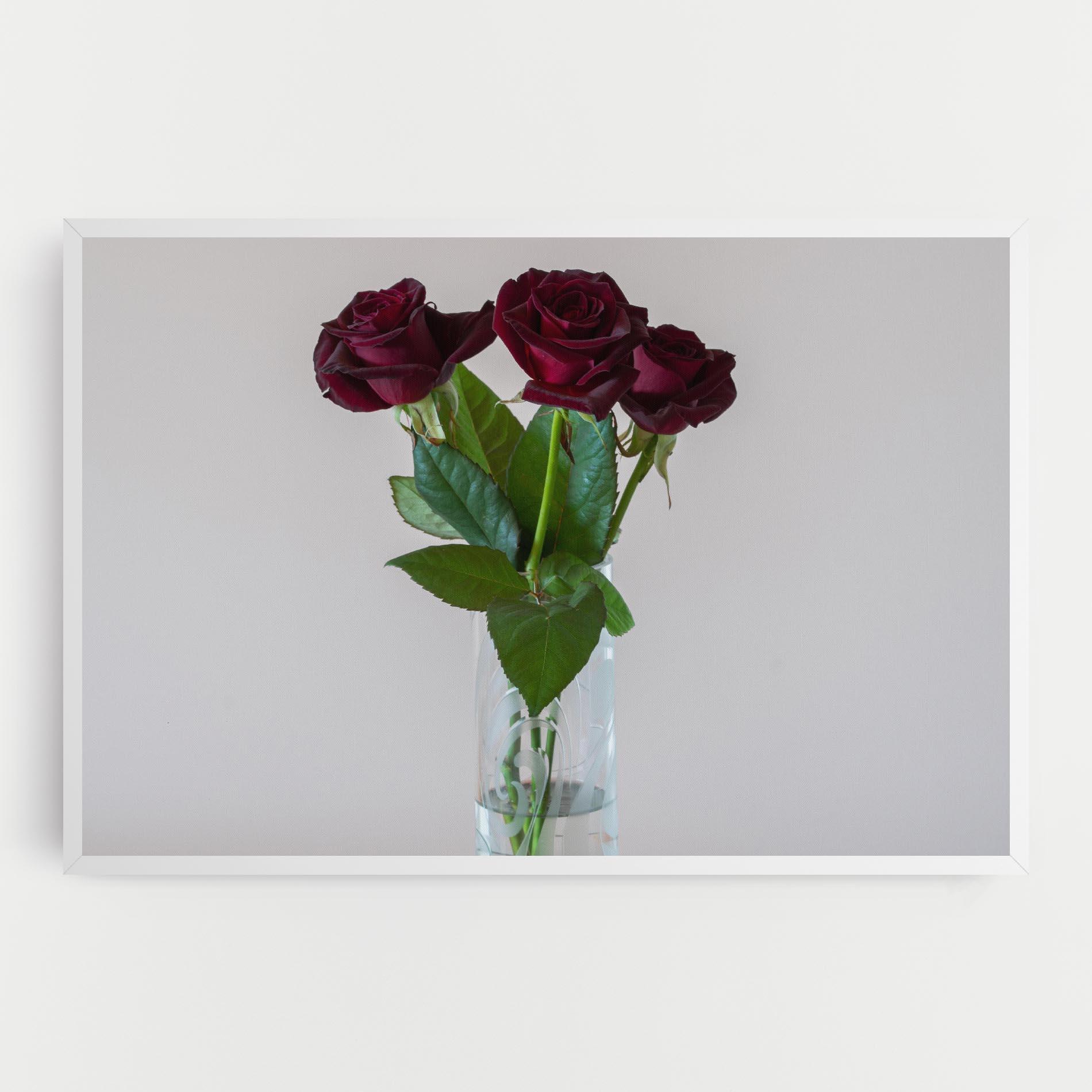 Vászonkép Red Roses Vase mockup 0