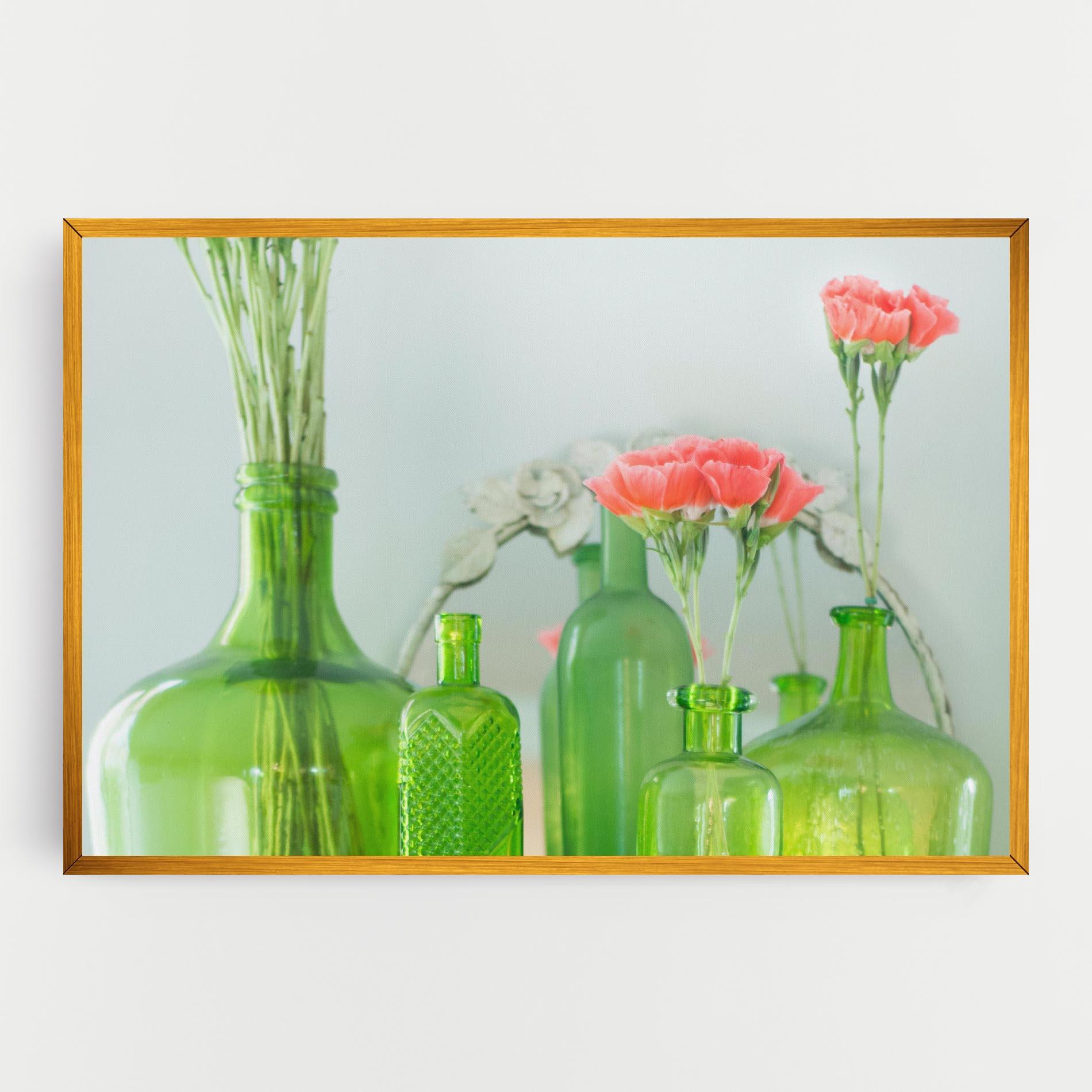 Vászonkép Green Vase Flowers mockup 0