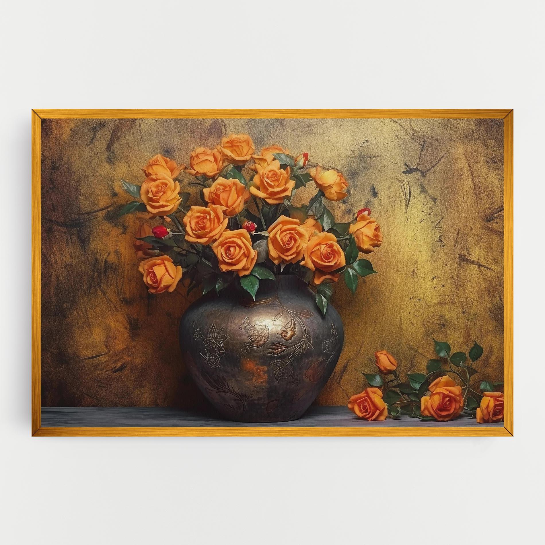 Vászonkép Orange Vintage Vase mockup 0