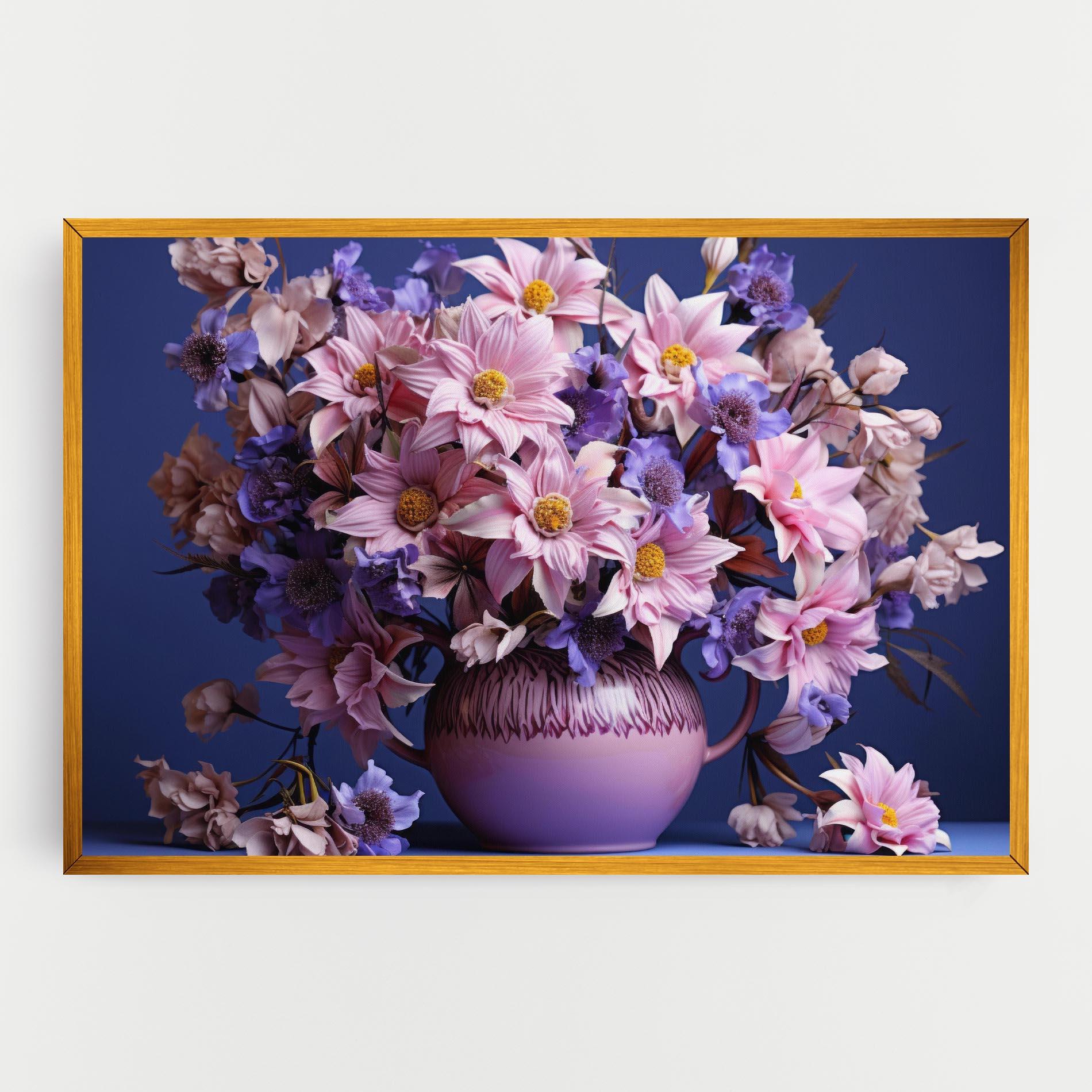 Vászonkép Purple Vase Flowers mockup 0