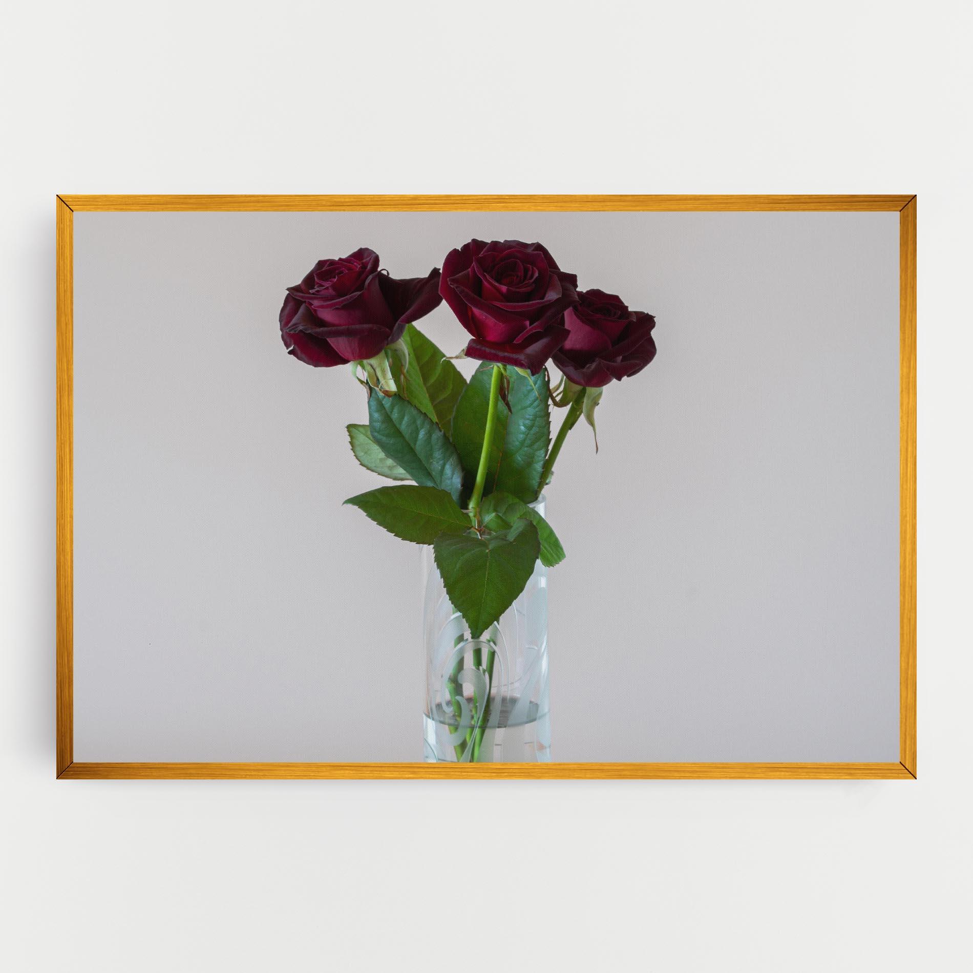 Vászonkép Red Roses Vase mockup 0