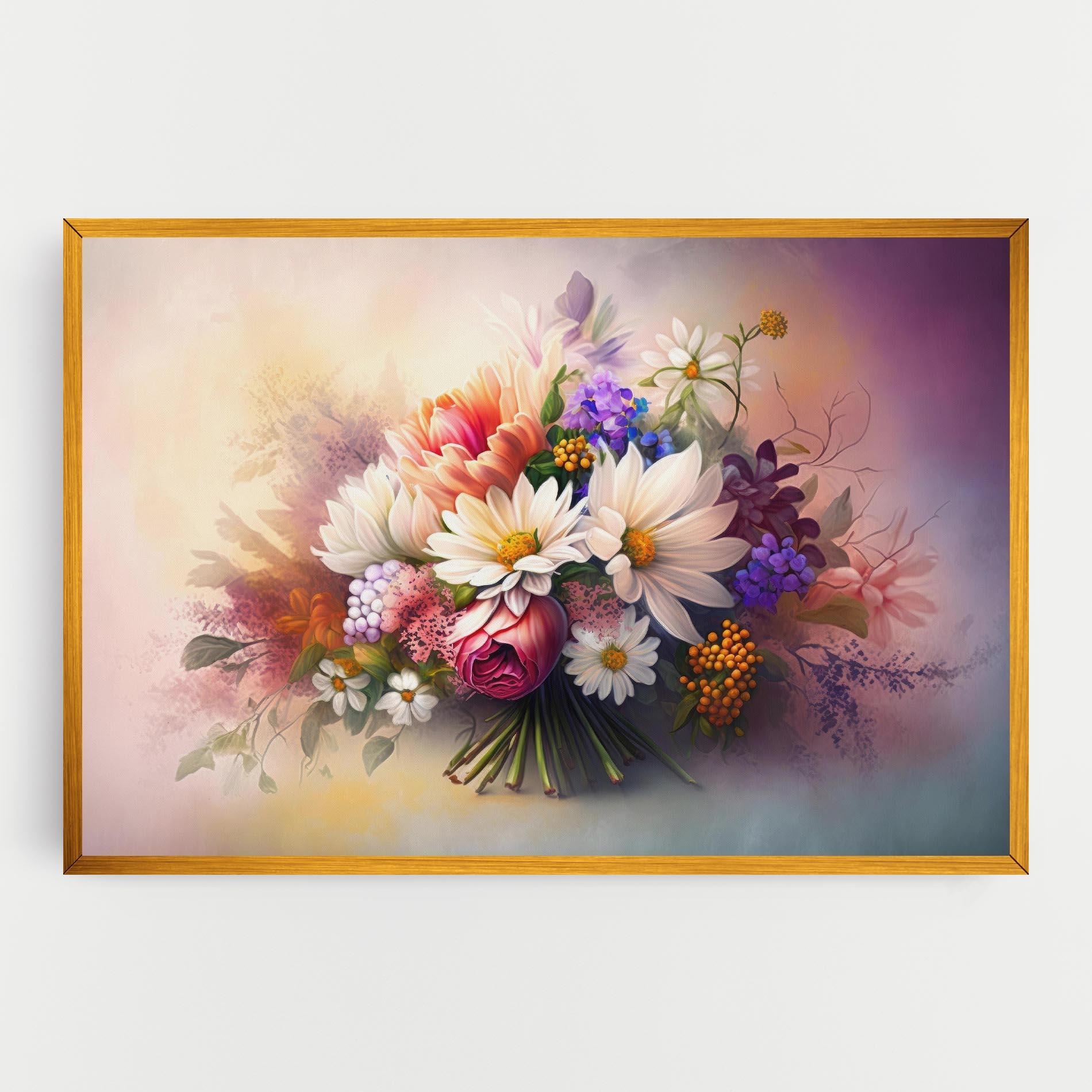 Vászonkép Vecteezy_ai Generated Bouquet Of Fresh Spring Flowers On Light_23373362_865 mockup 0