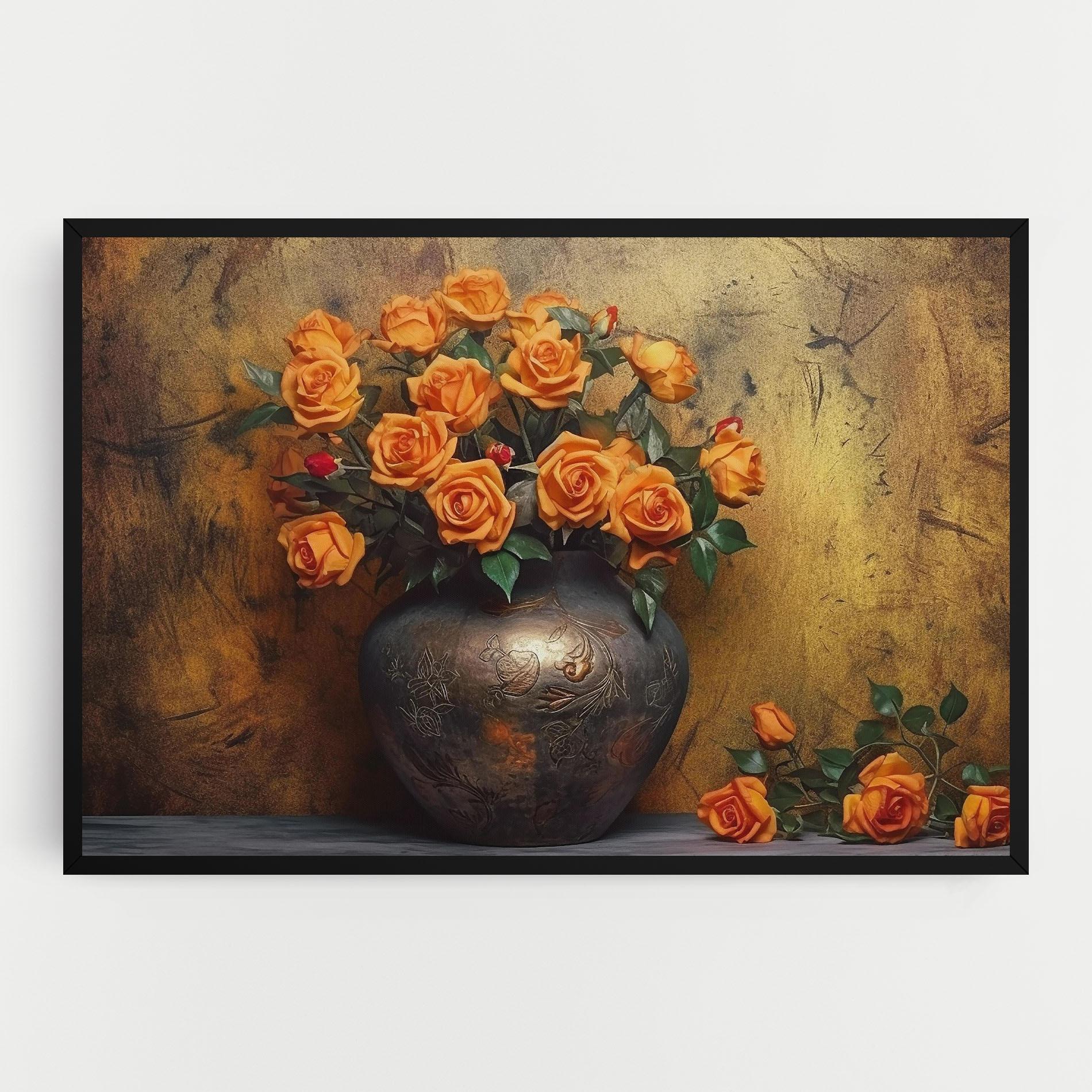 Vászonkép Orange Vintage Vase mockup 0