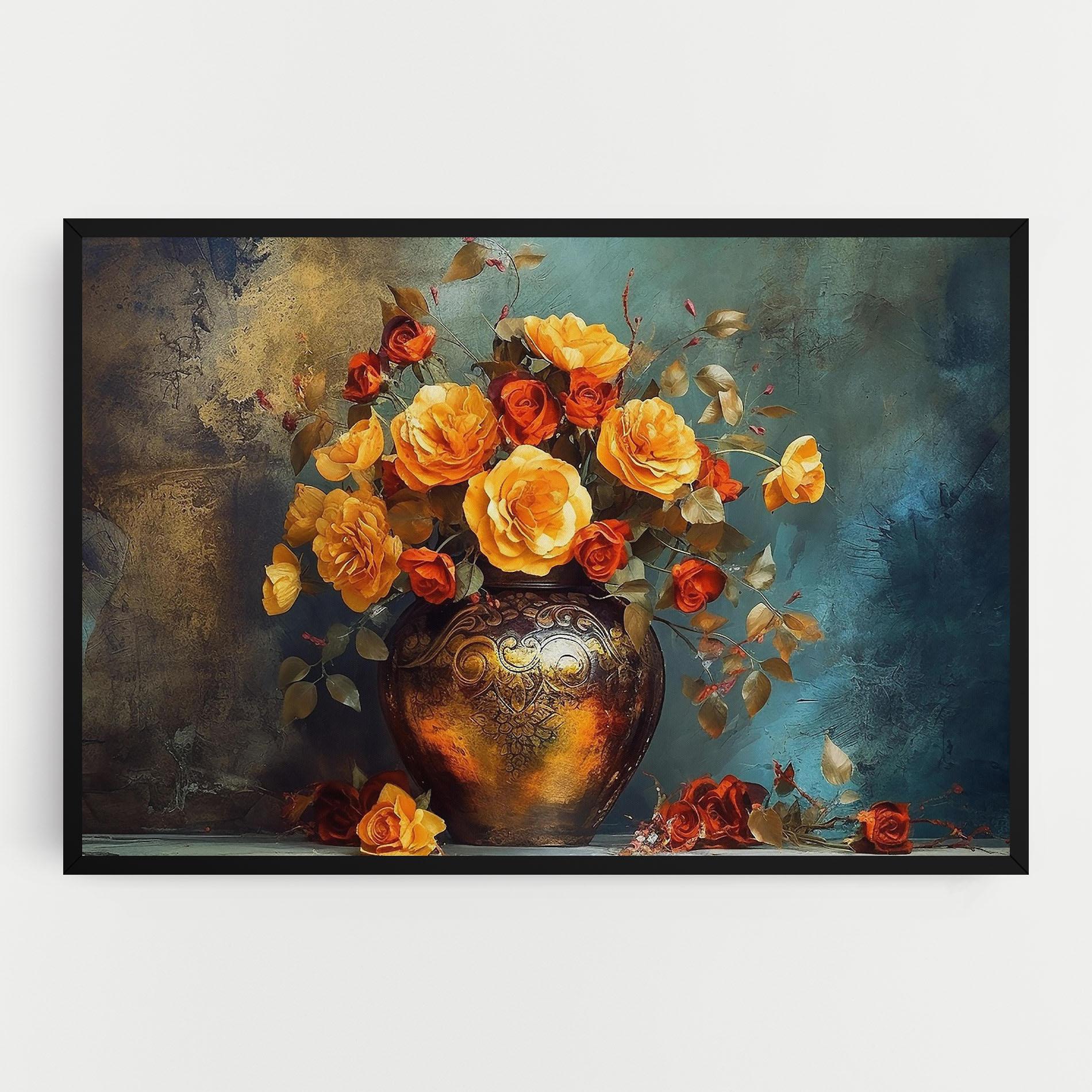 Vászonkép Red Orange Flower Vase mockup 0