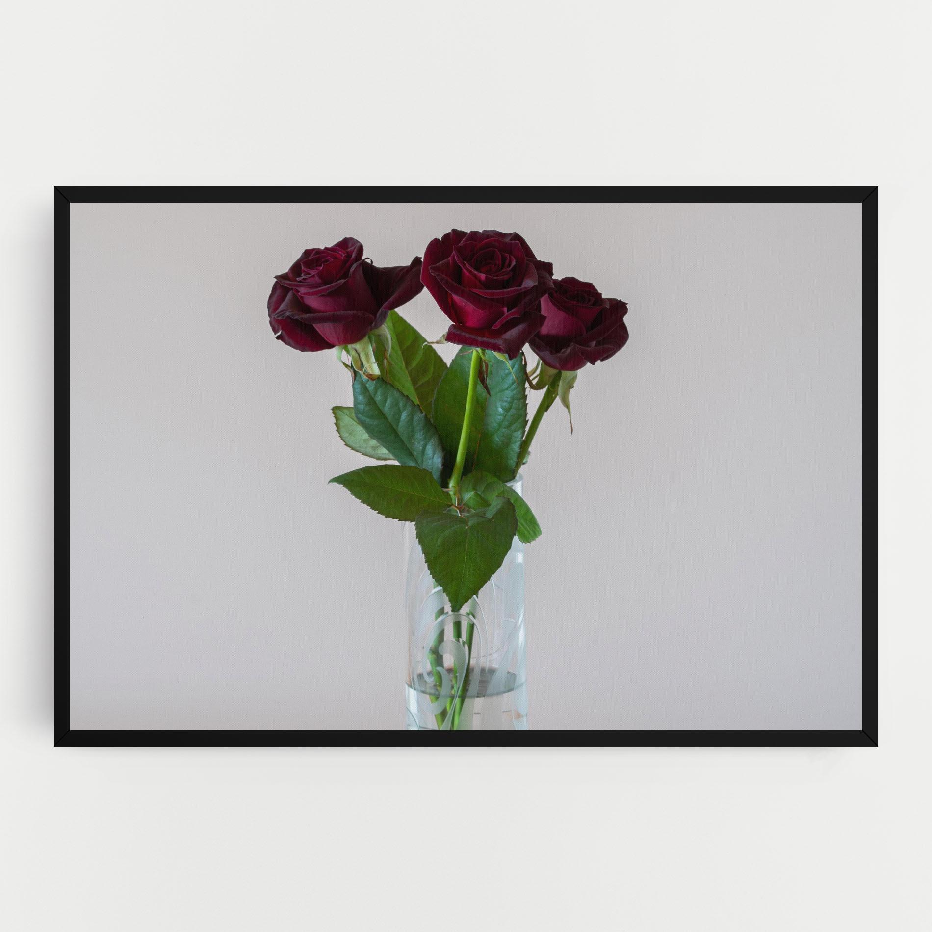 Vászonkép Red Roses Vase mockup 0