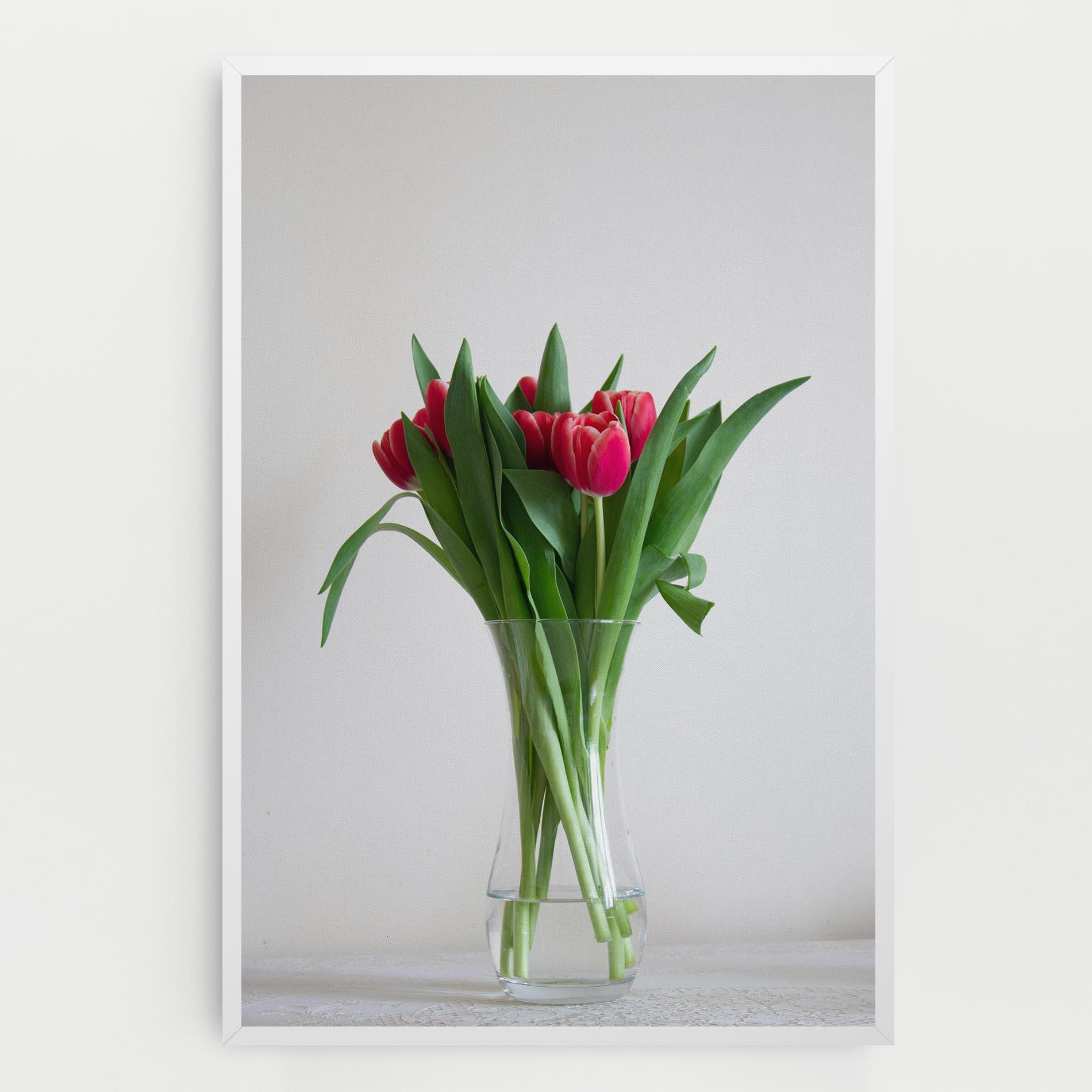 Vászonkép Pretty Tulips Vase mockup 0