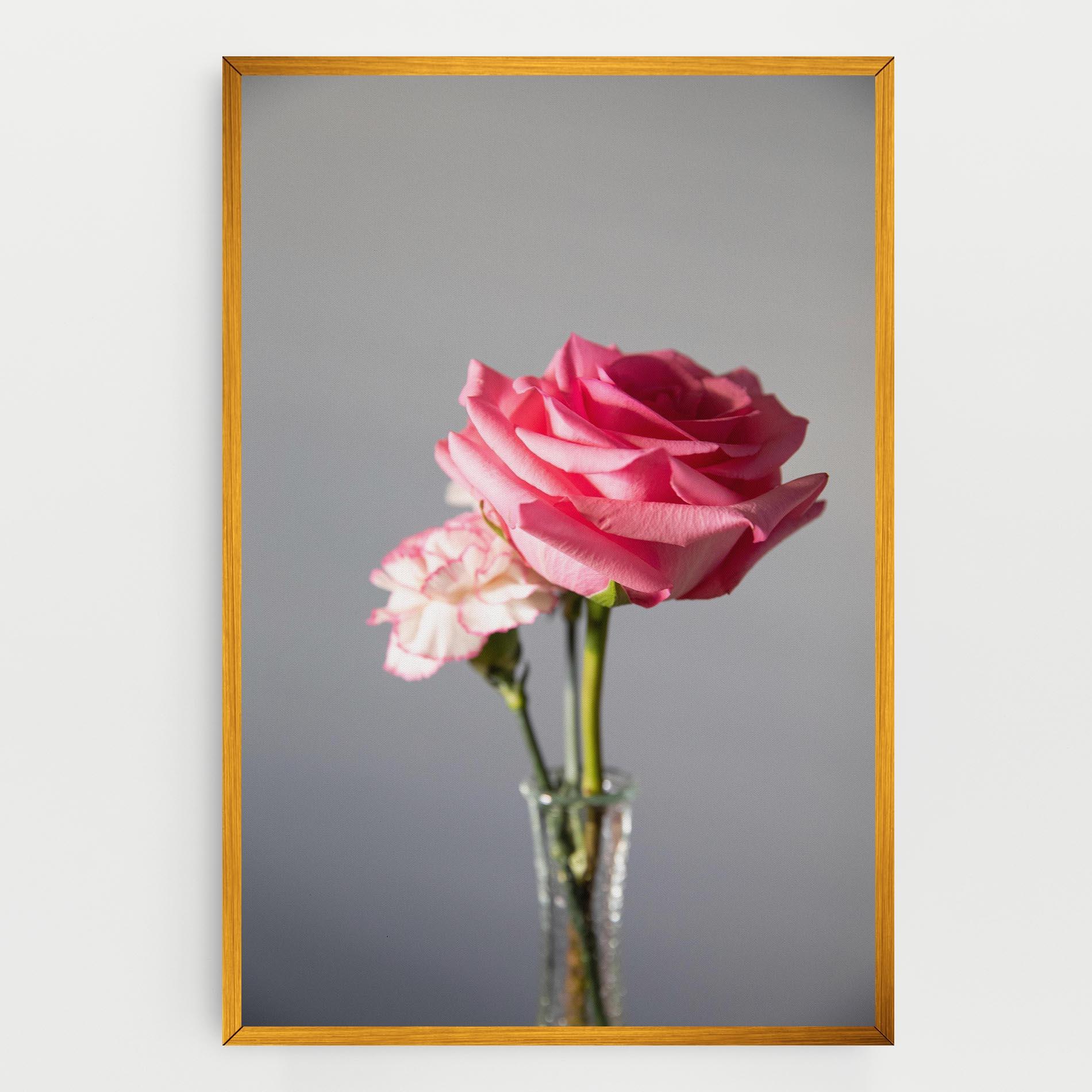 Vászonkép Big Pink Rose Vase mockup 0