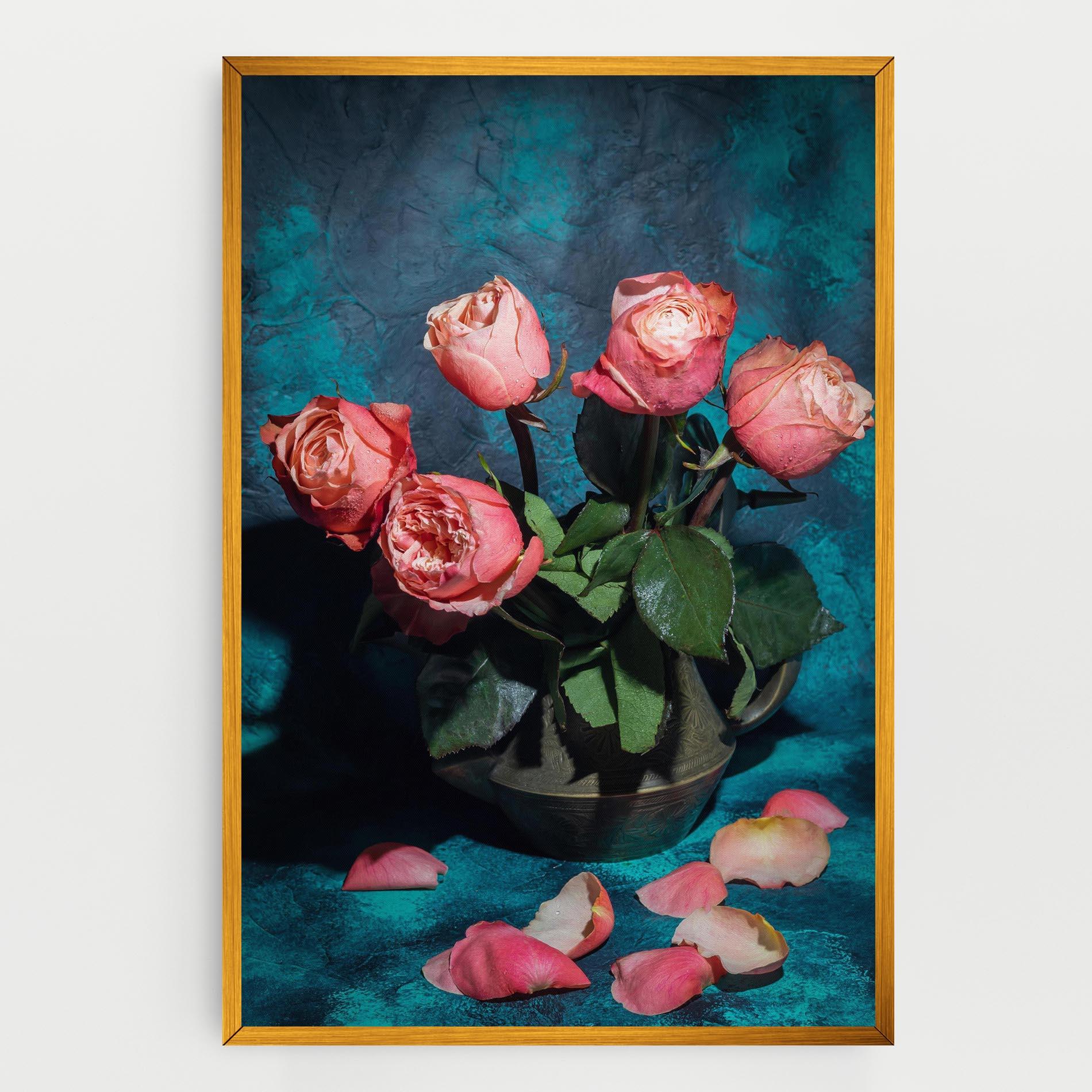 Vászonkép Bouquet Roses Vase mockup 0