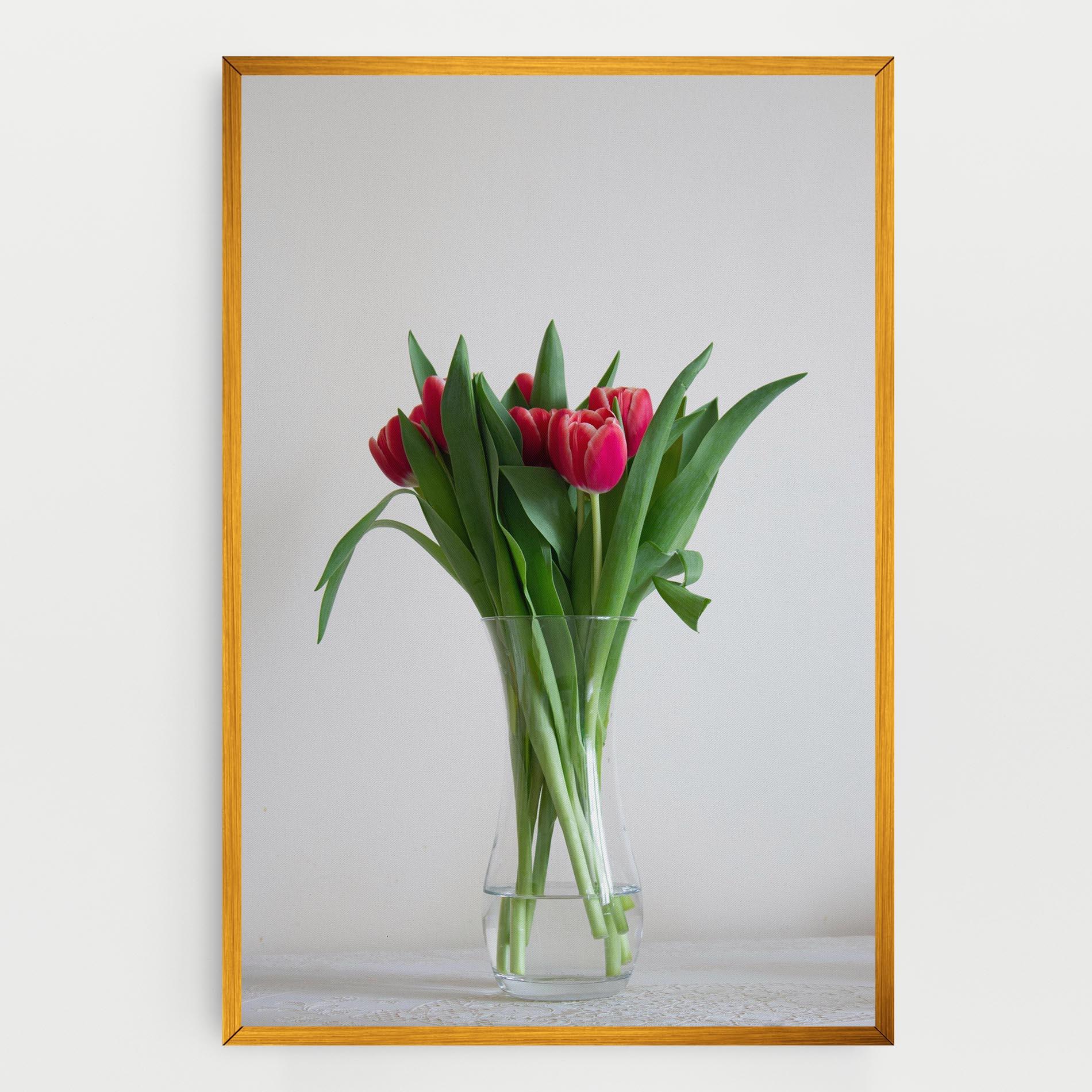 Vászonkép Pretty Tulips Vase mockup 0