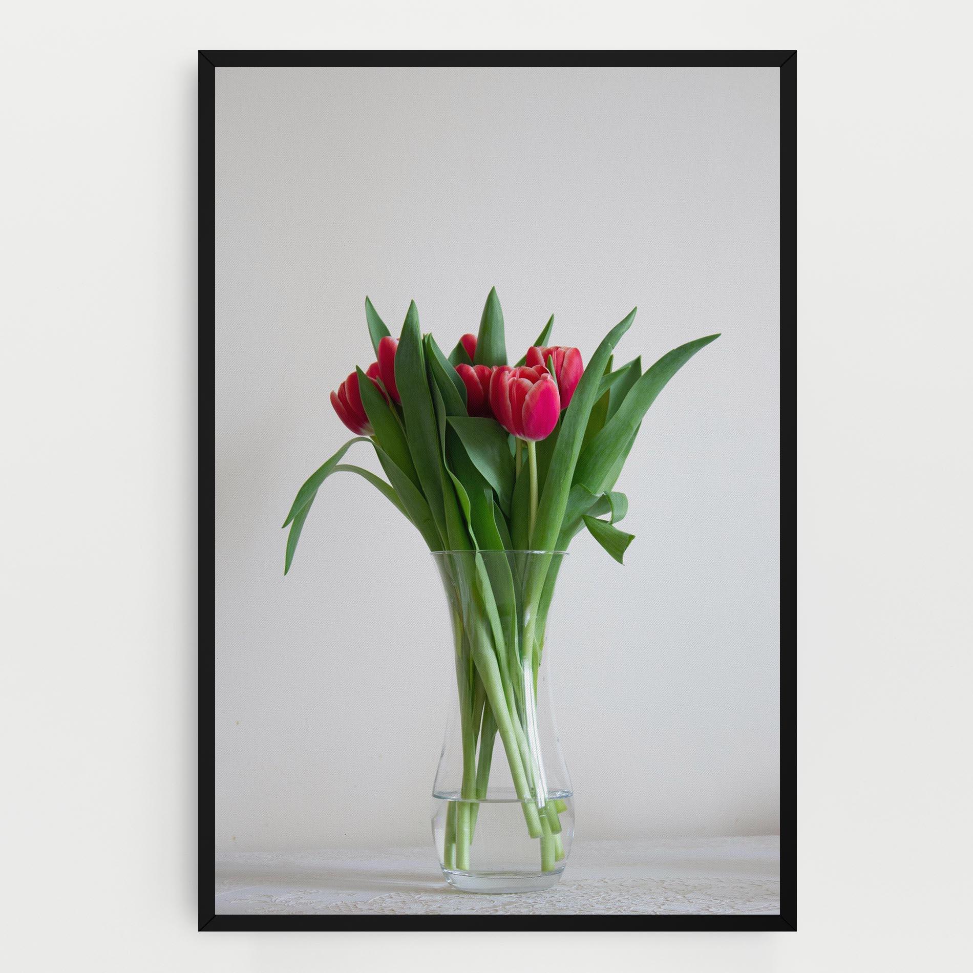 Vászonkép Pretty Tulips Vase mockup 0