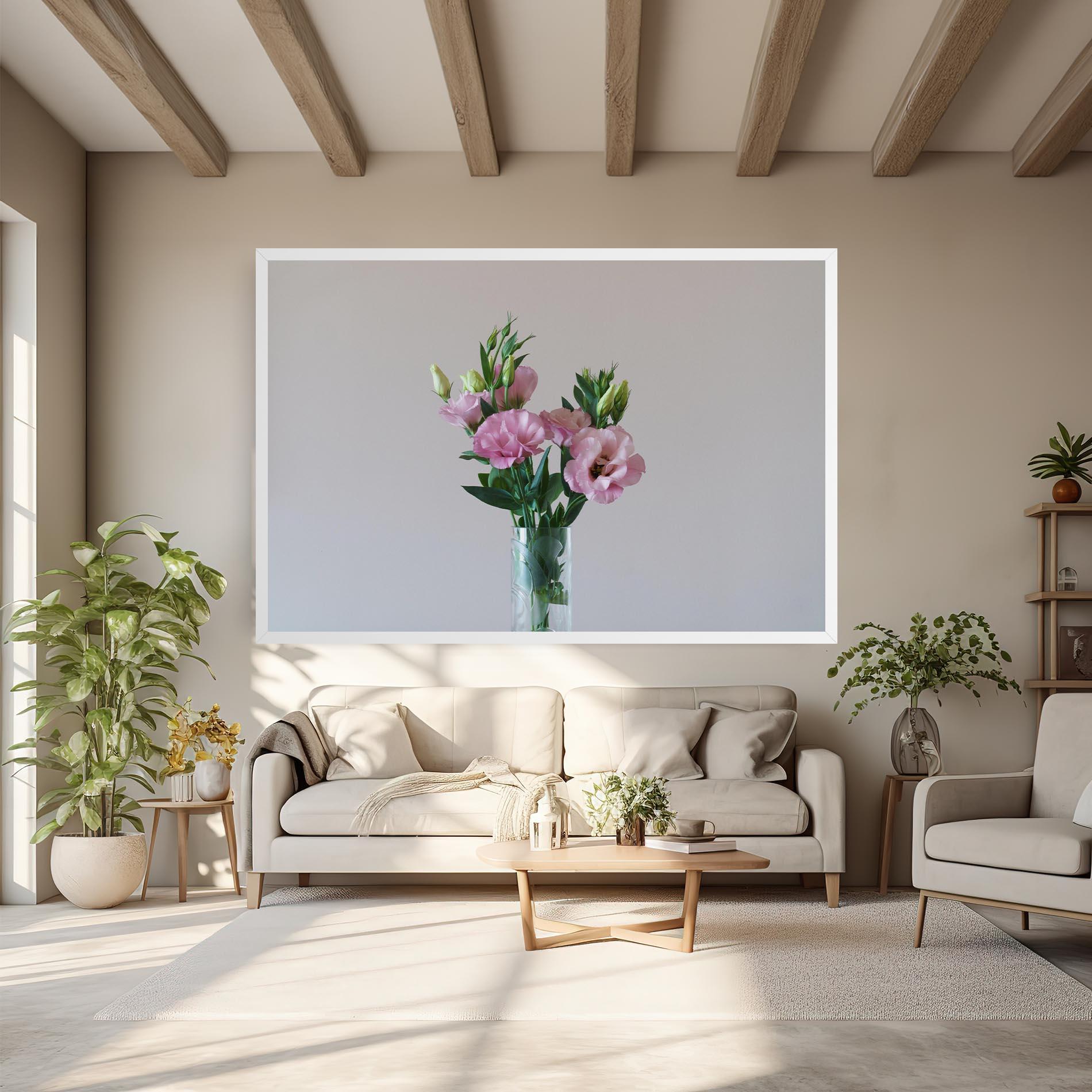 Vászonkép Pretty Pink Flower Vase mockup 6