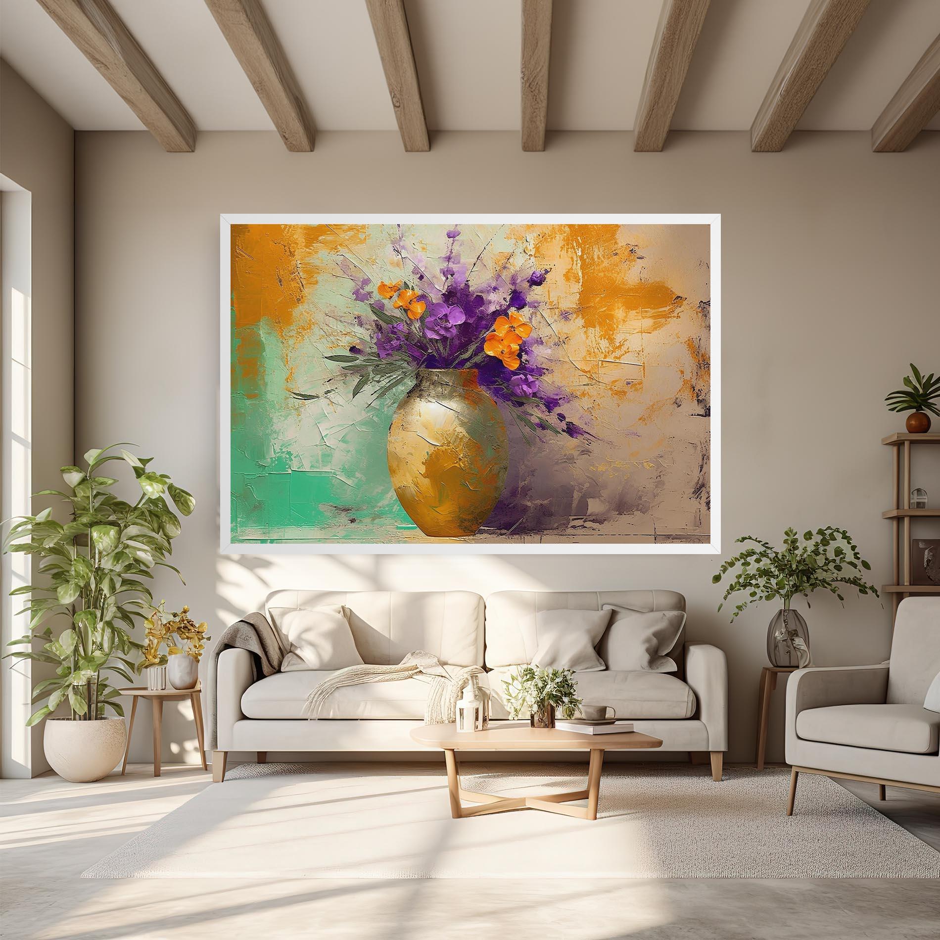 Vászonkép Purple Orange Plant Vase mockup 6