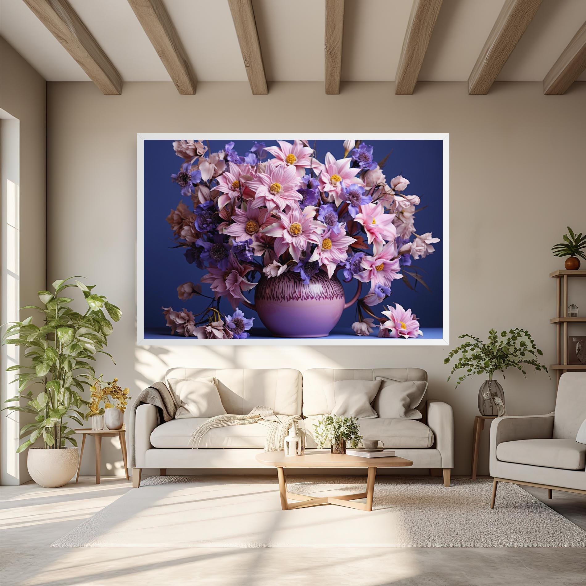 Vászonkép Purple Vase Flowers mockup 6