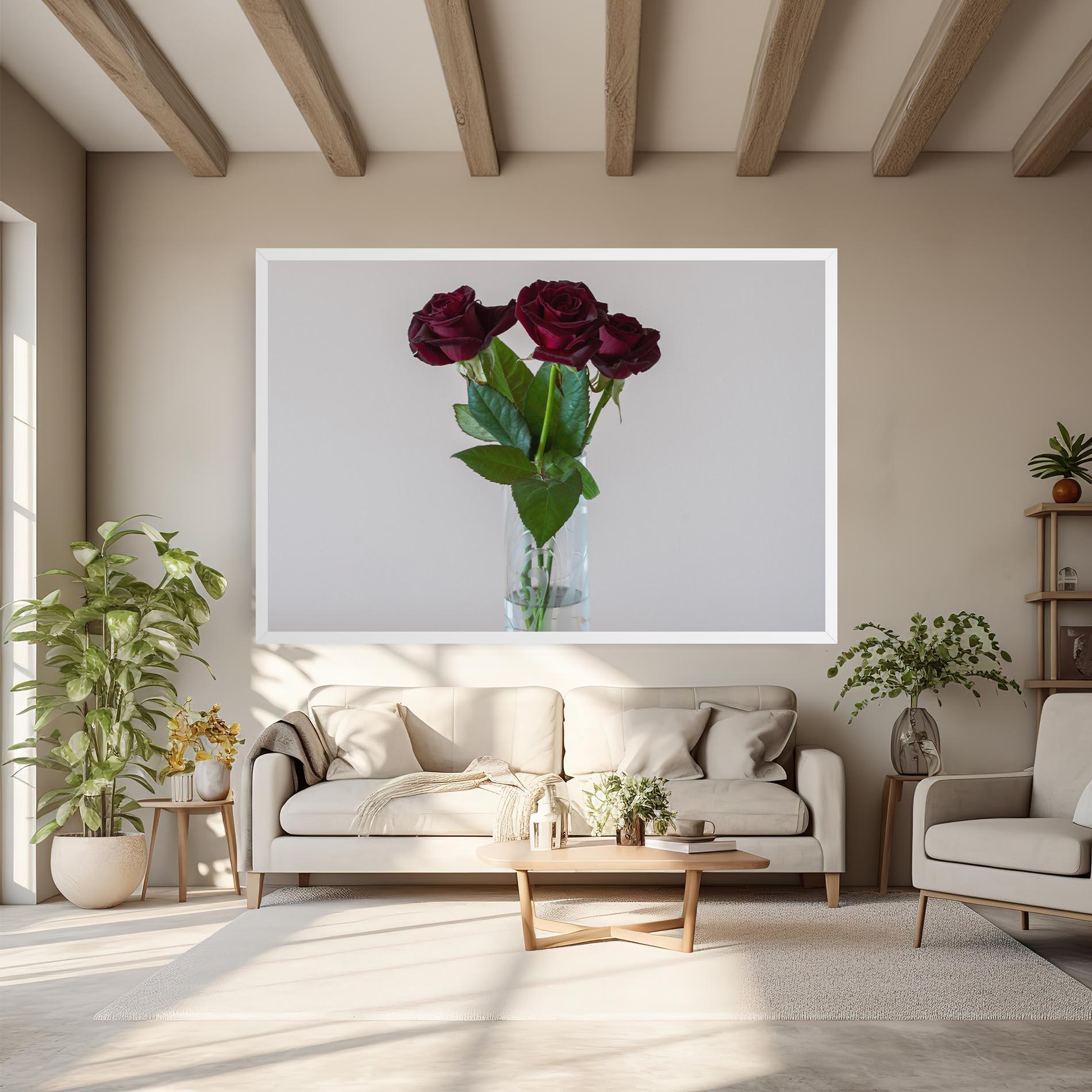 Vászonkép Red Roses Vase mockup 6