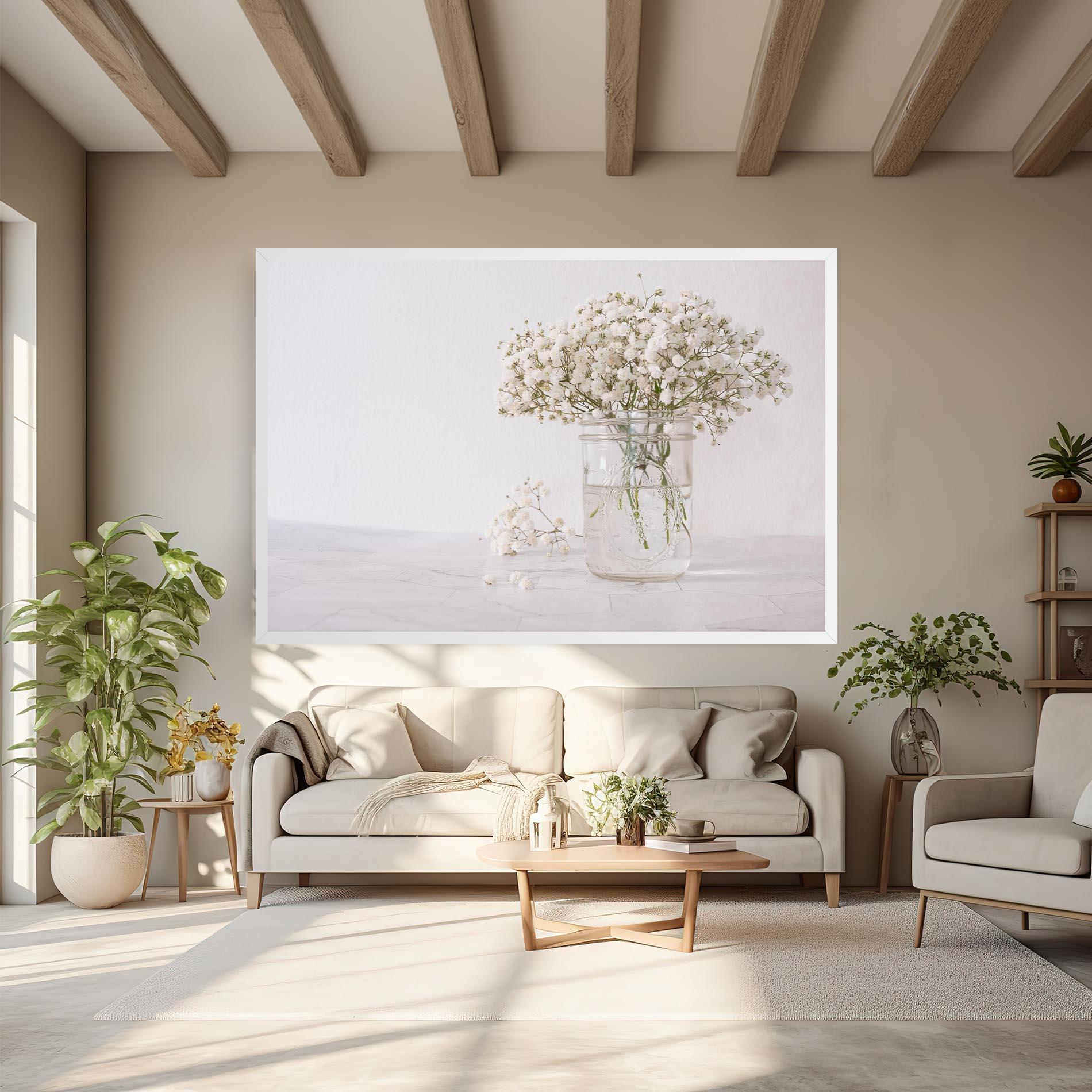 Vászonkép White Tiny Flower Vase mockup 6