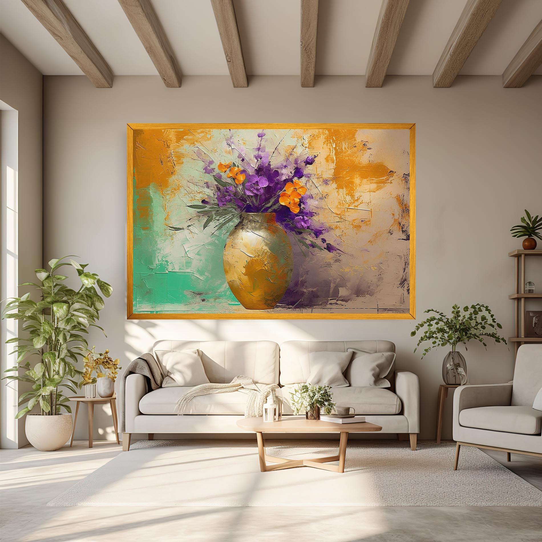 Vászonkép Purple Orange Plant Vase mockup 6