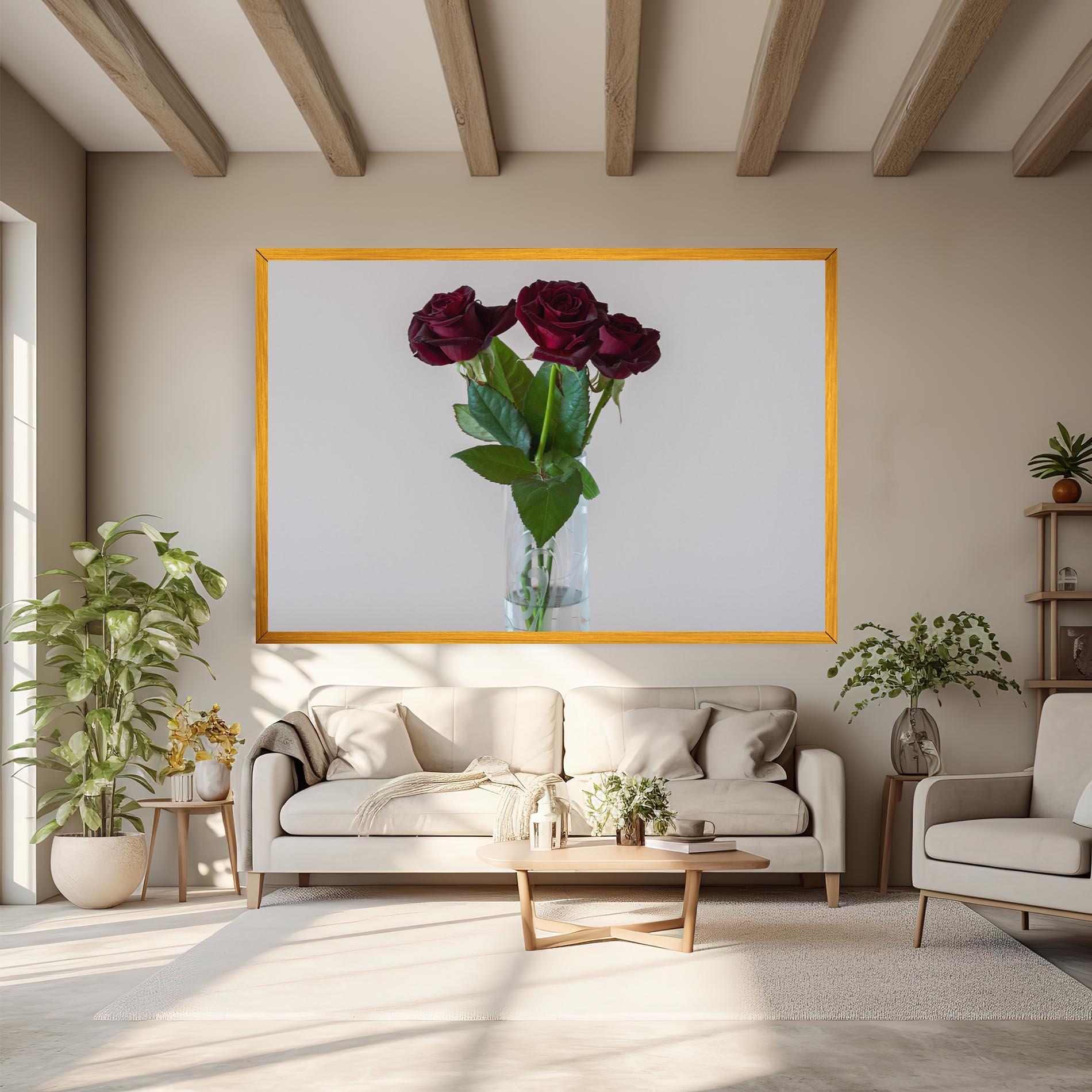 Vászonkép Red Roses Vase mockup 6