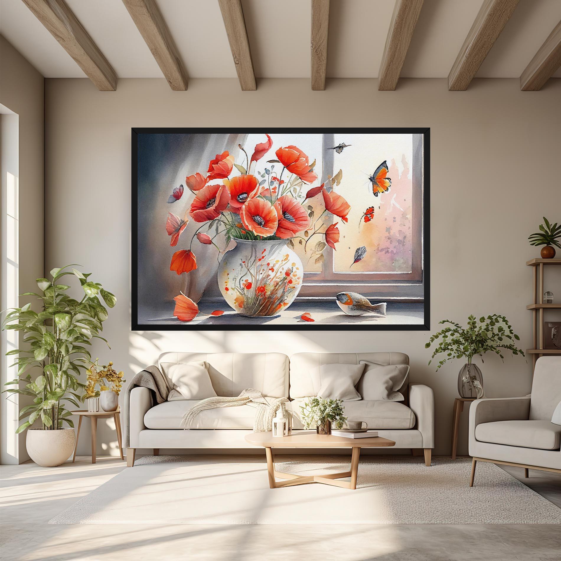 Vászonkép Poppies Vase mockup 6