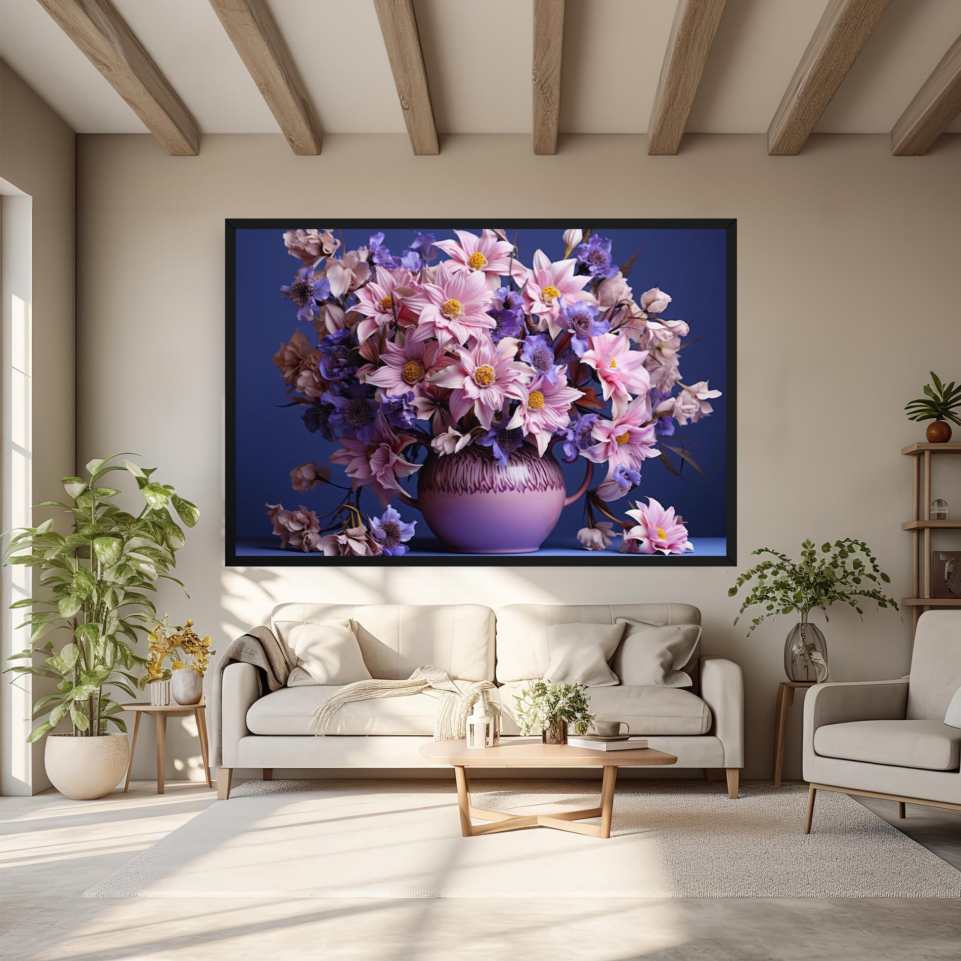 Vászonkép Purple Vase Flowers mockup 6