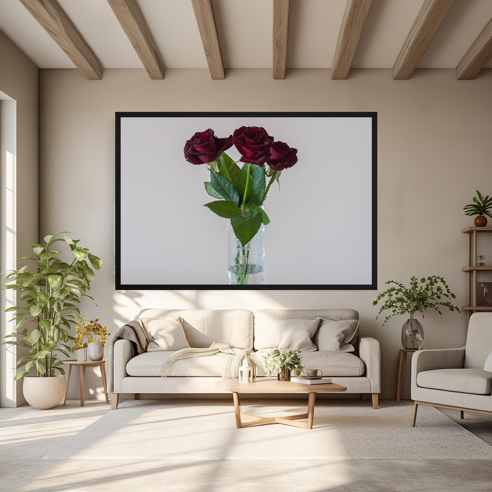 Vászonkép Red Roses Vase mockup 6