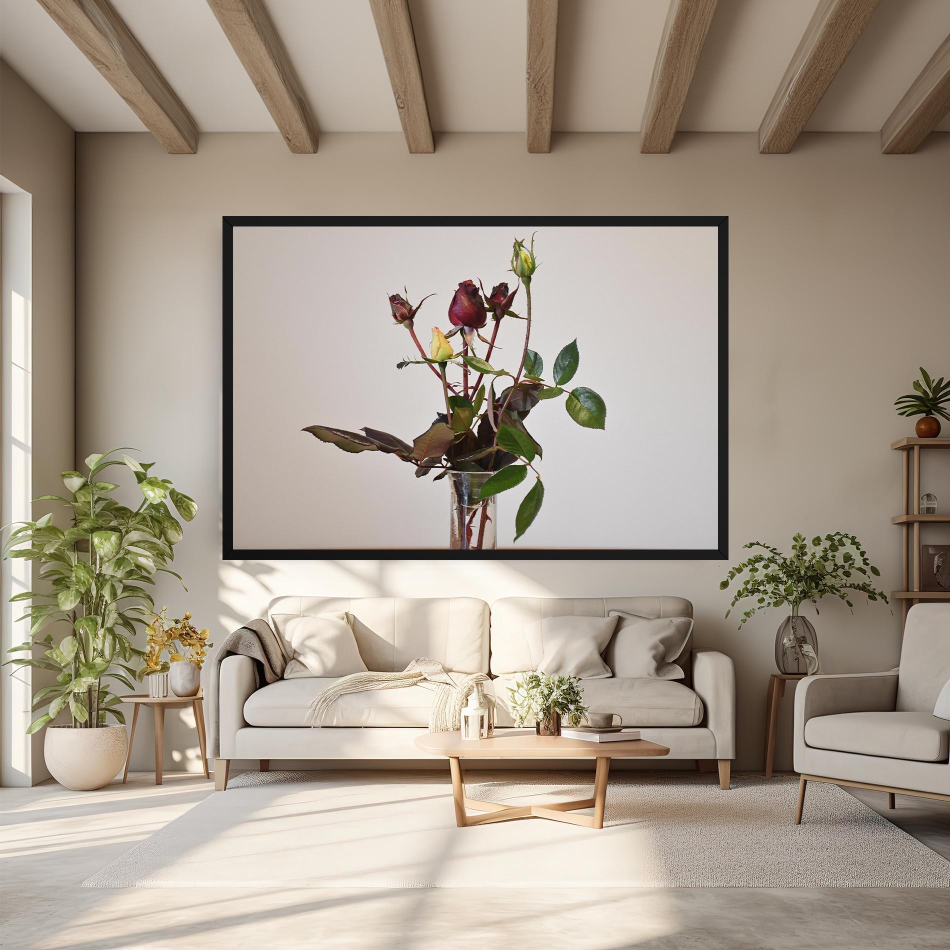 Vászonkép Roses Vase mockup 6