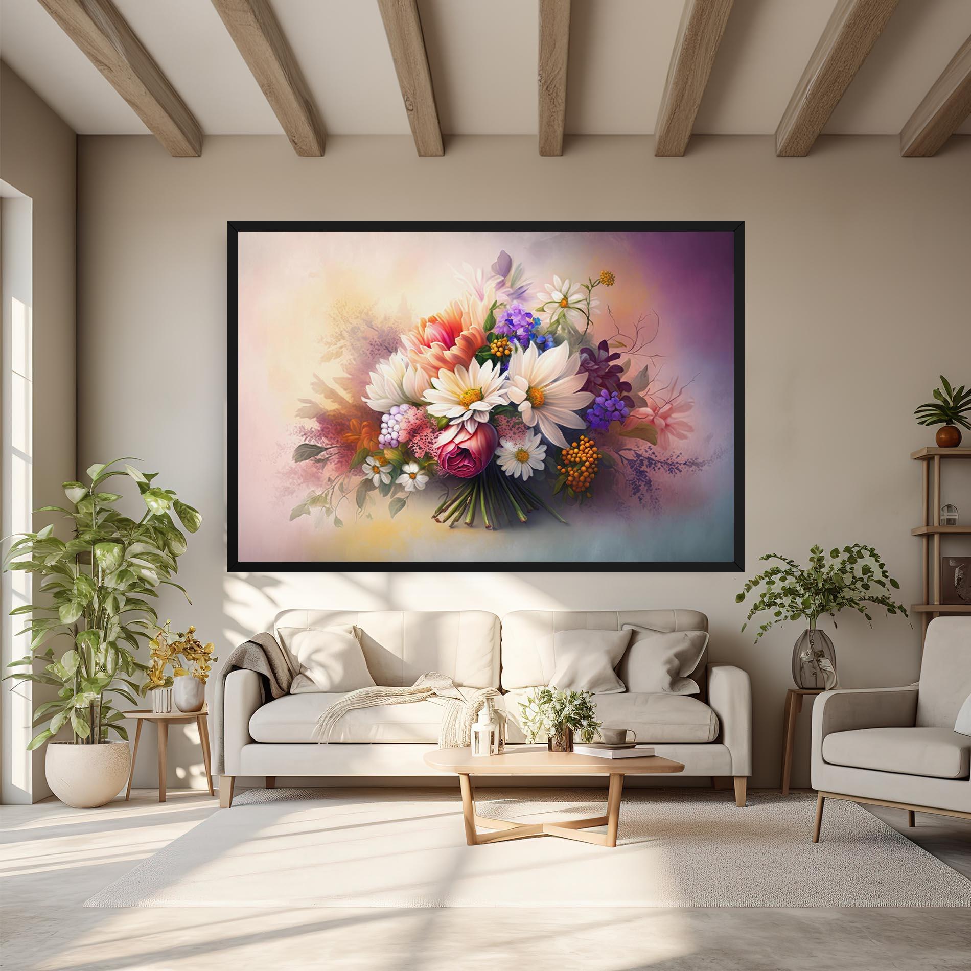 Vászonkép Vecteezy_ai Generated Bouquet Of Fresh Spring Flowers On Light_23373362_865 mockup 6