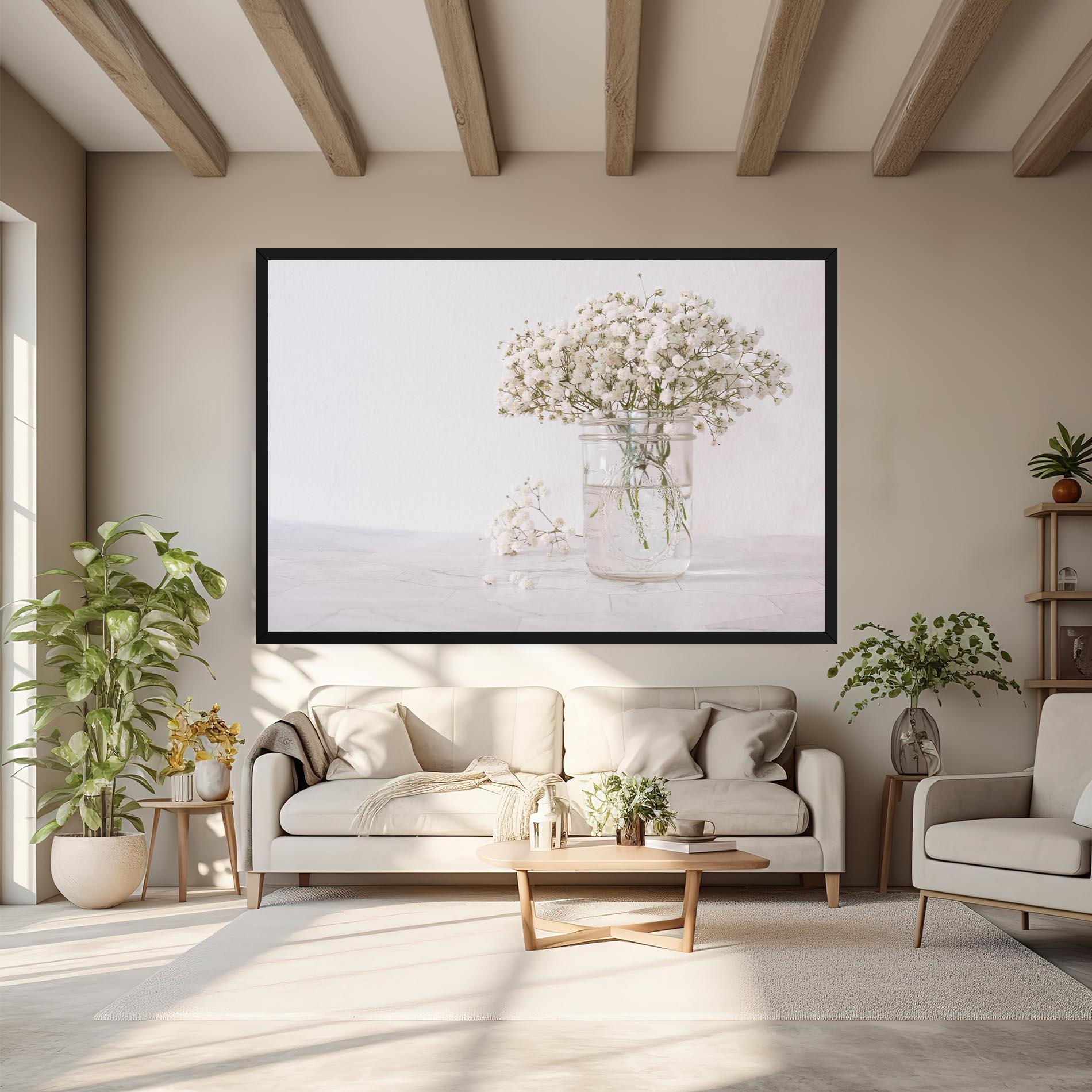 Vászonkép White Tiny Flower Vase mockup 6