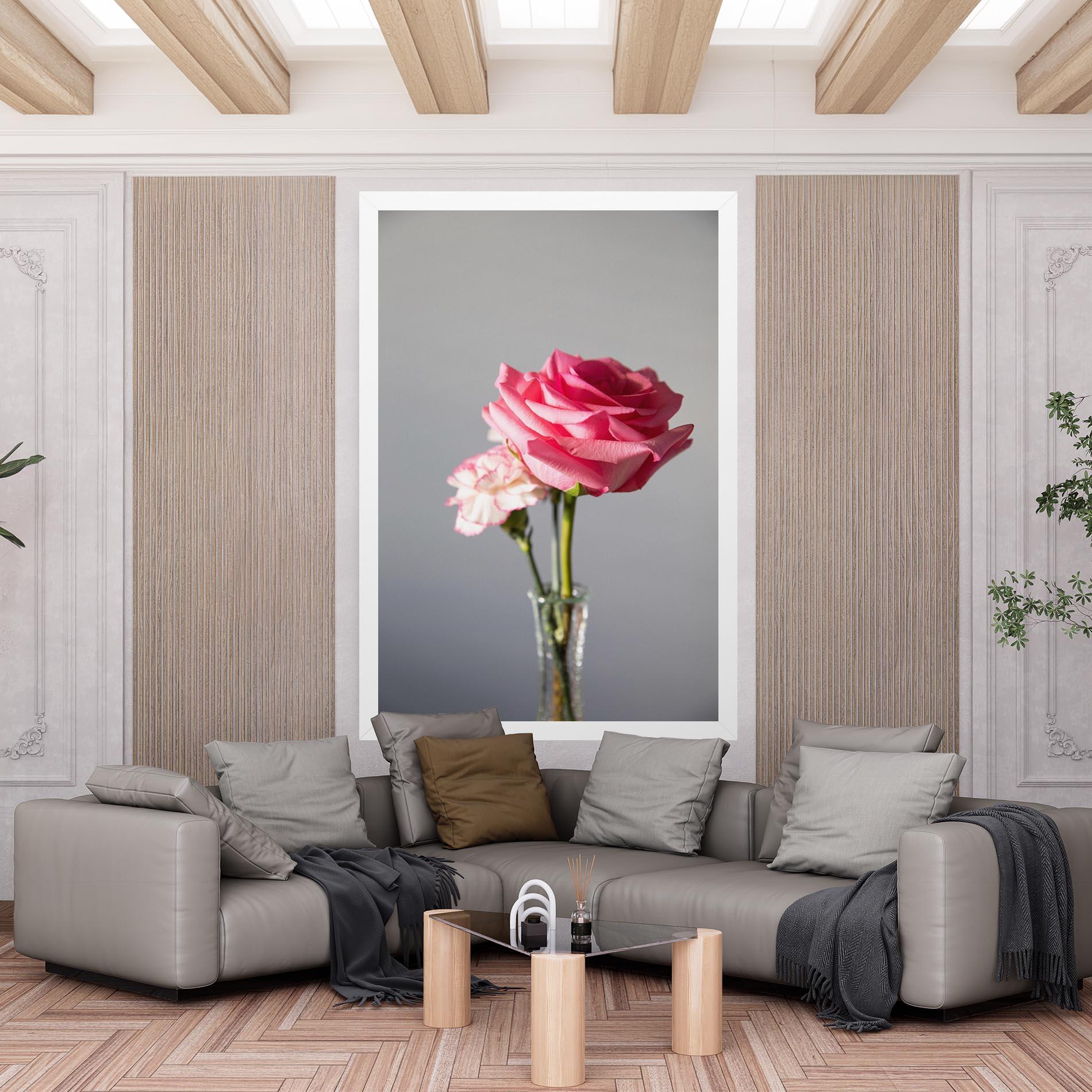 Vászonkép Big Pink Rose Vase mockup 6
