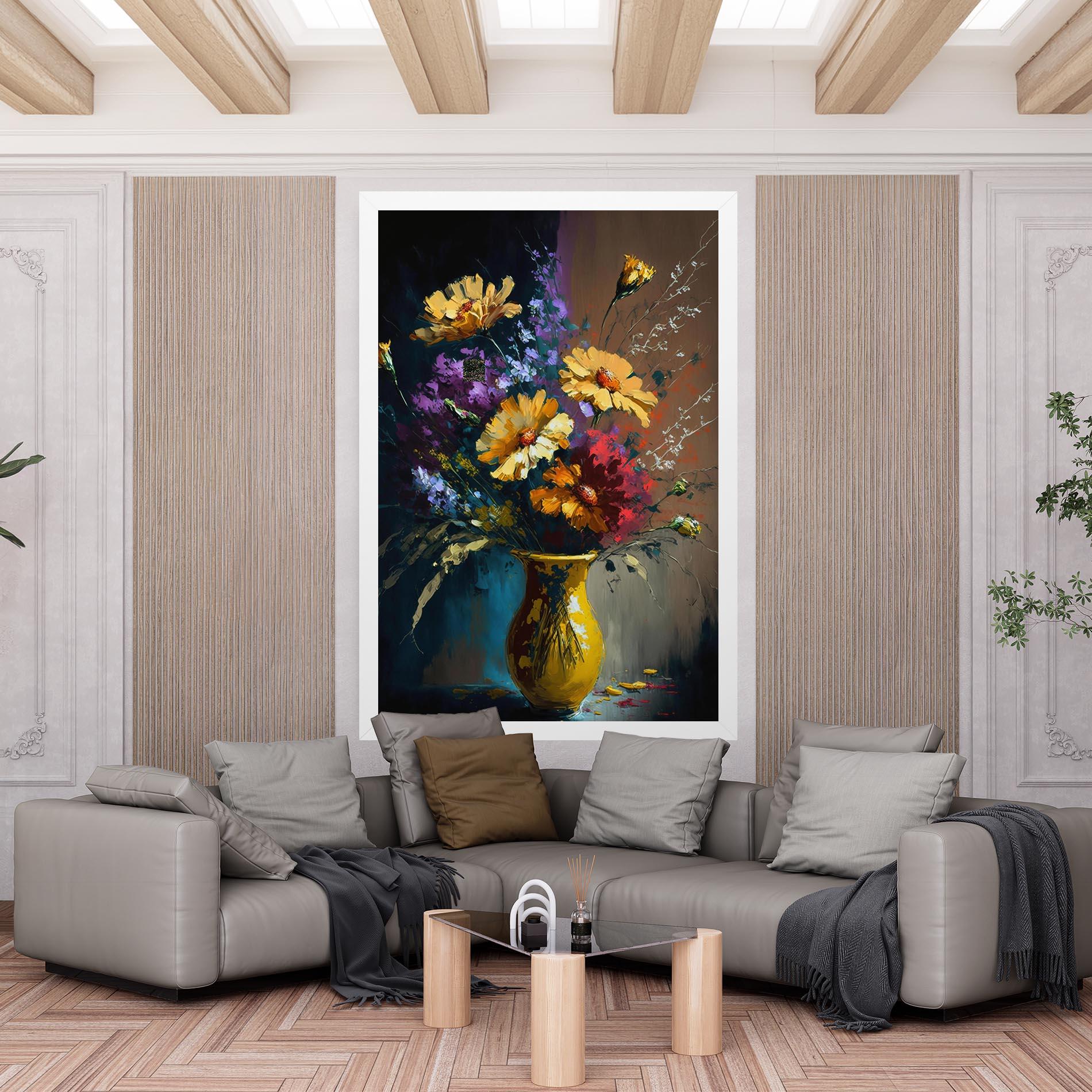 Vászonkép Yellow Art Vase mockup 6