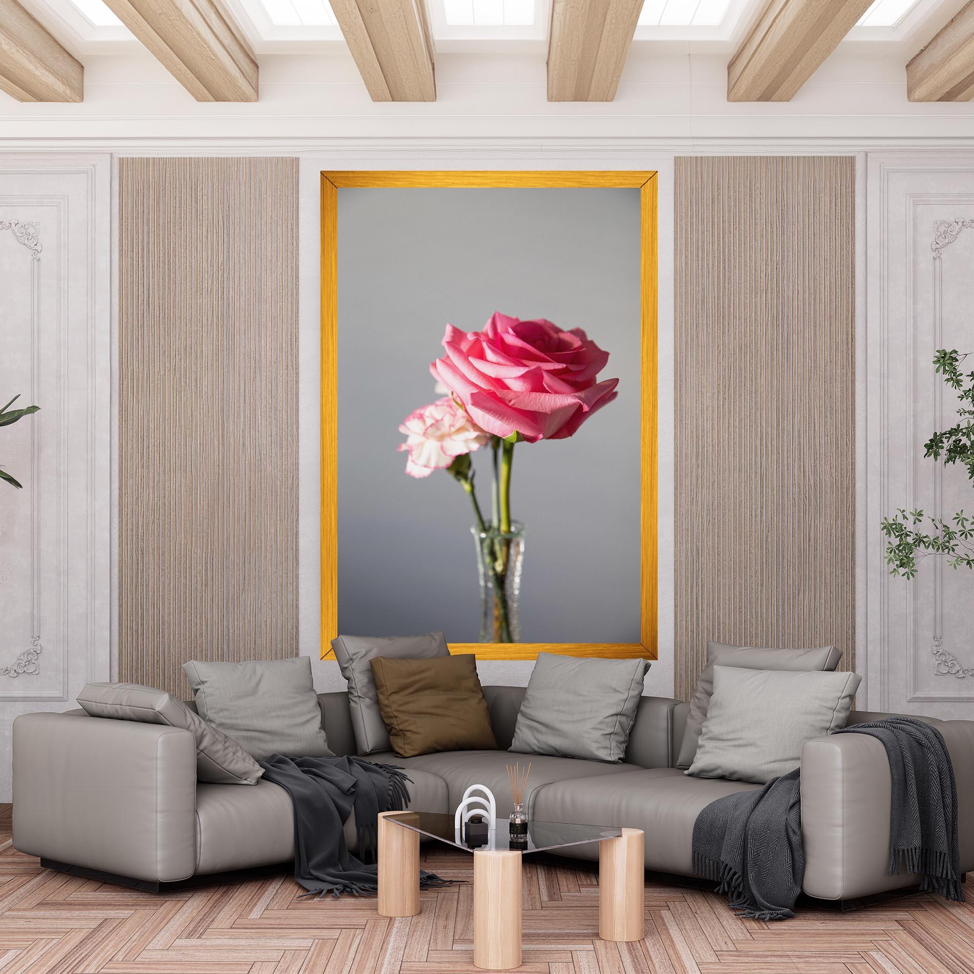 Vászonkép Big Pink Rose Vase mockup 6